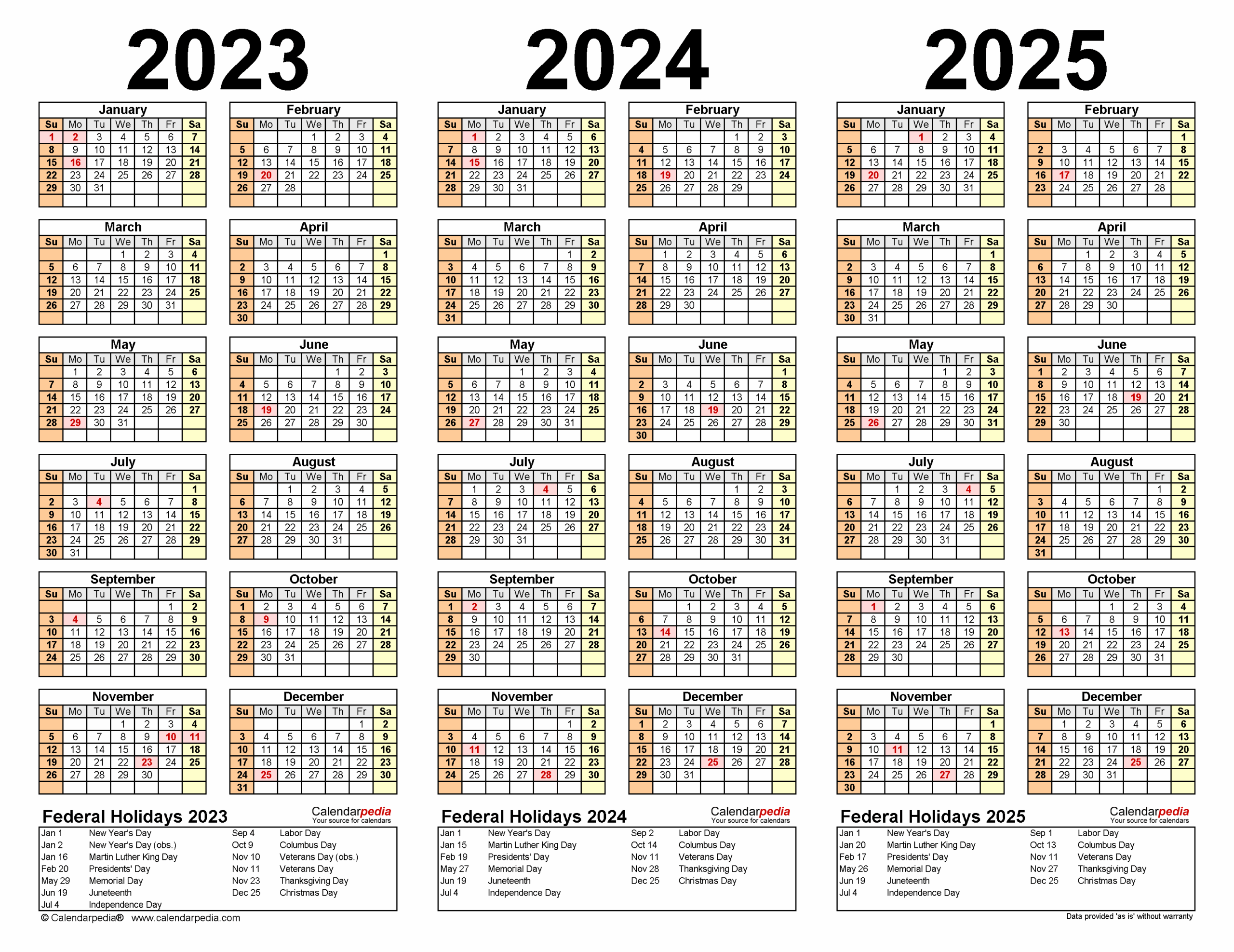 November 2023 To June 2025 Calendar