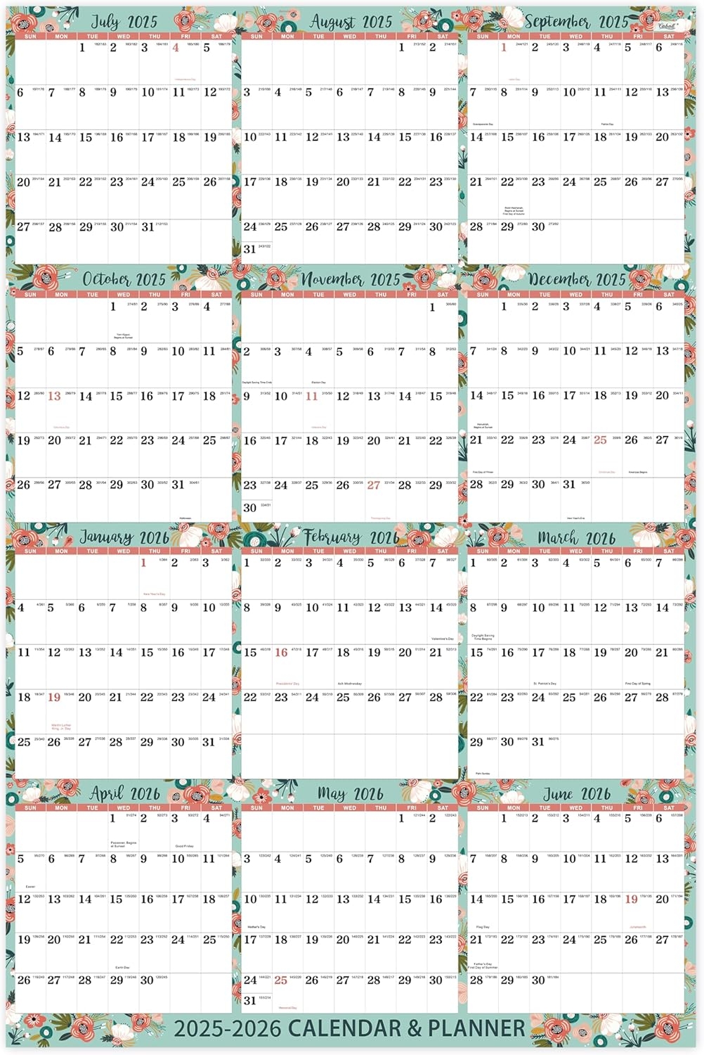 2023 Yearly Wall Calendar Large 12 Month One Page Jordan Ubuy