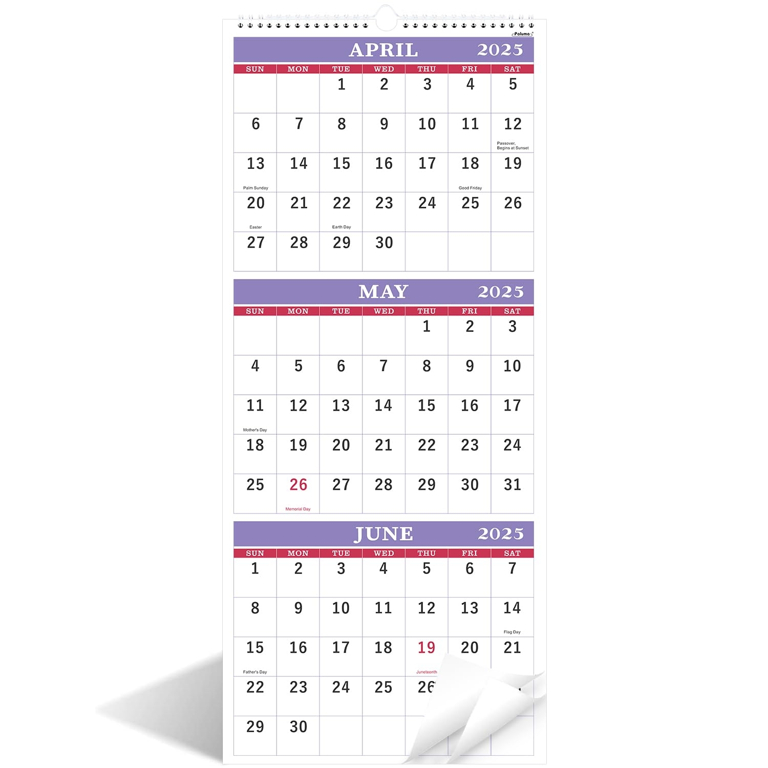 2025 2026 Wall Calendar 3 Month Wall Calendar Display Folded In A Month May 2025 June 2026 11 25