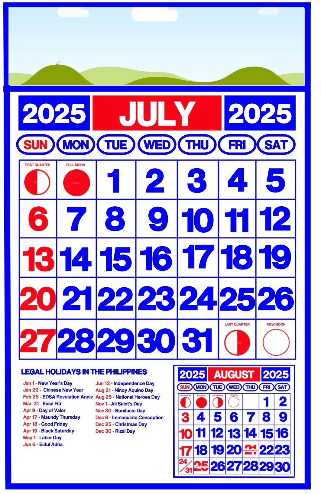 2025 Calendar By Jyloves Raket PH