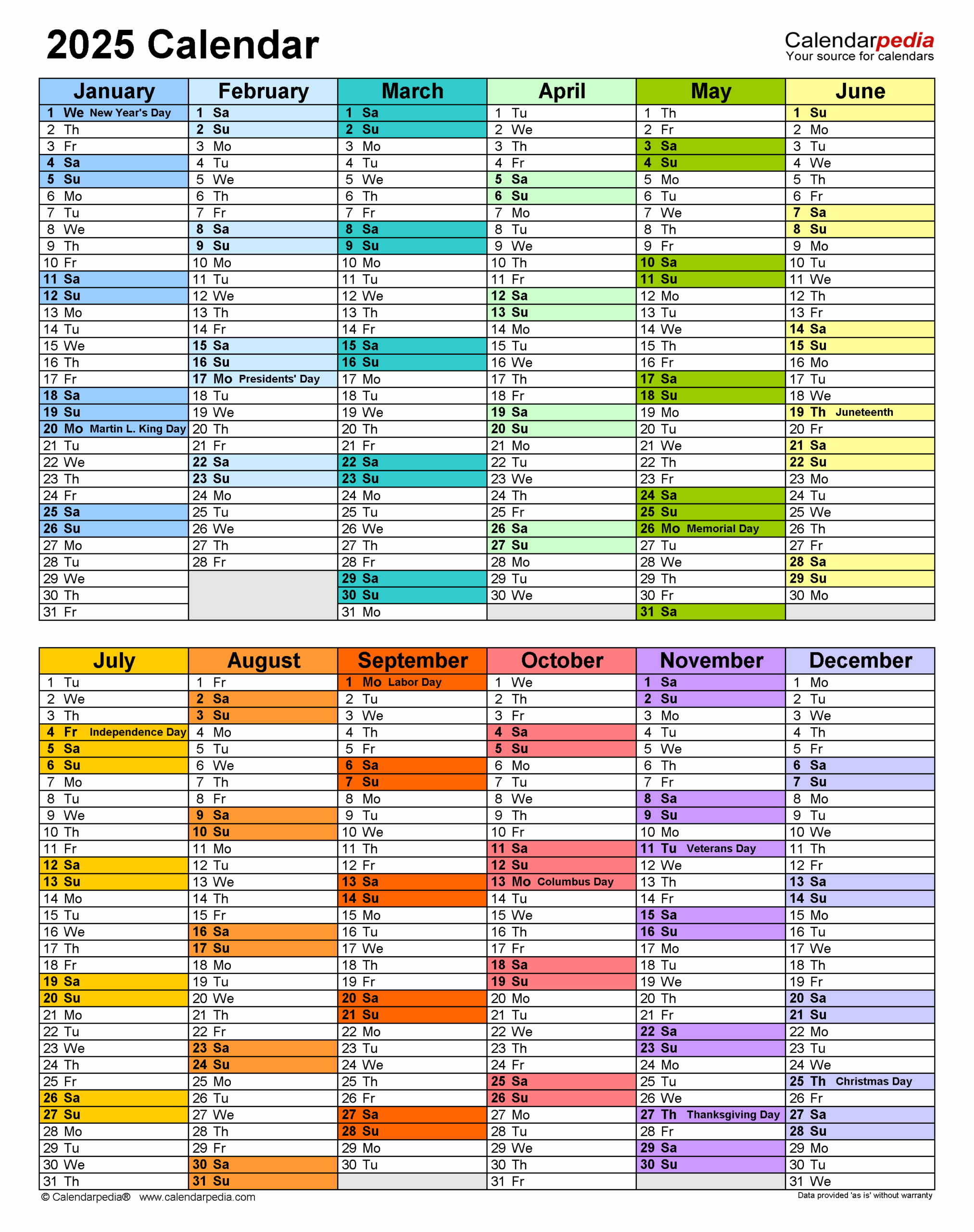 Calendar June 2025 Excel
