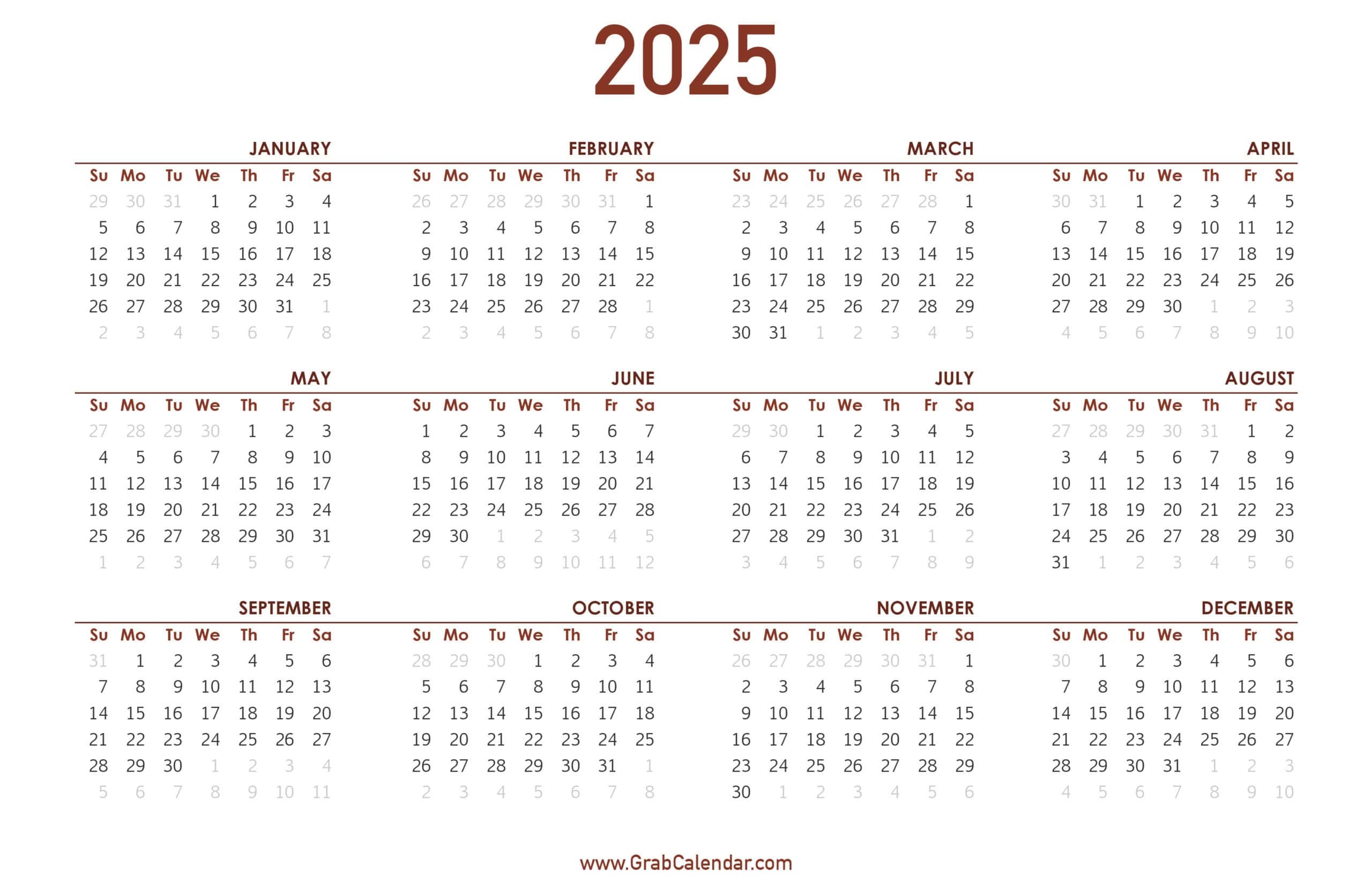 June To December 2025 Calendar