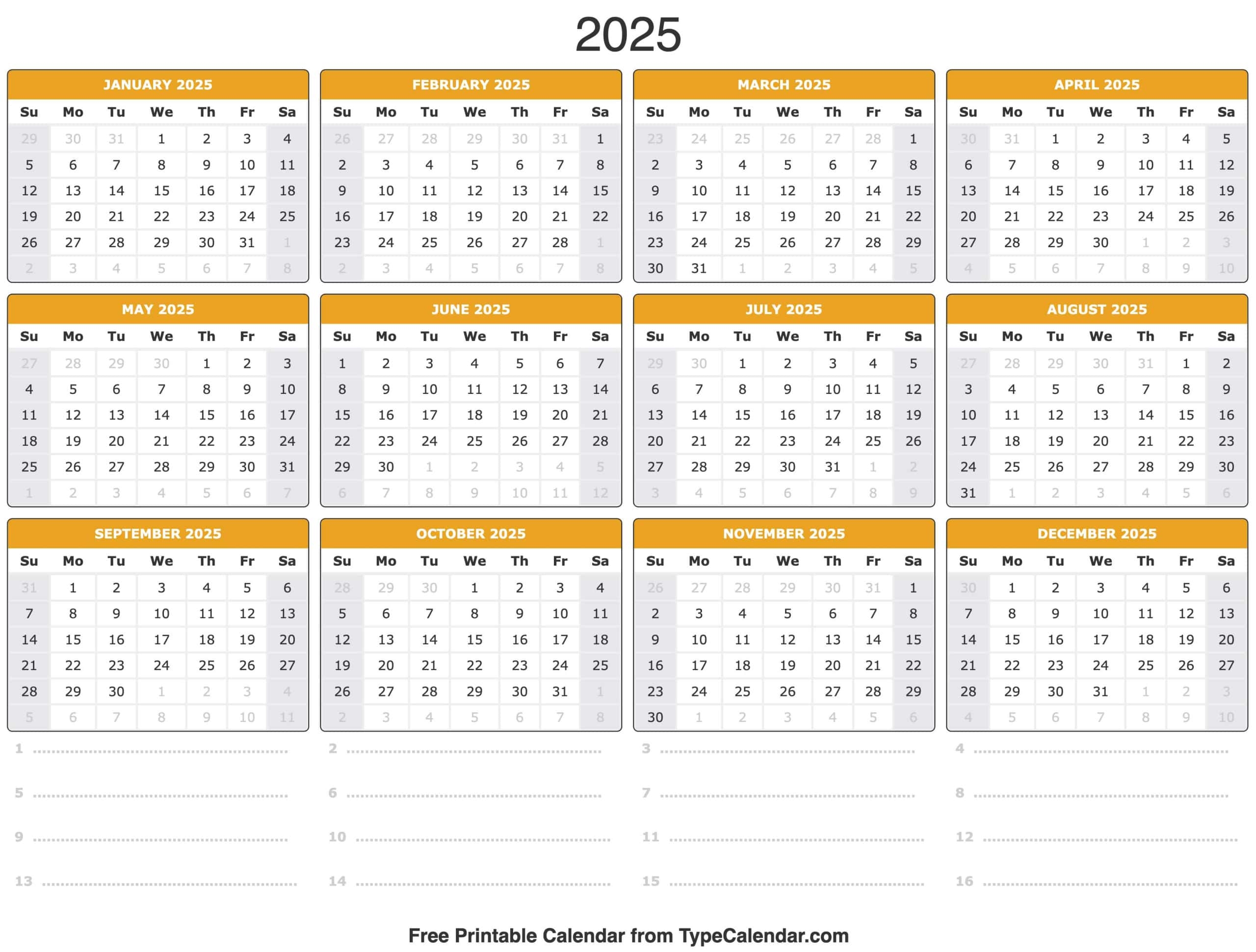 12 Month Calendar July 2023 To June 2025