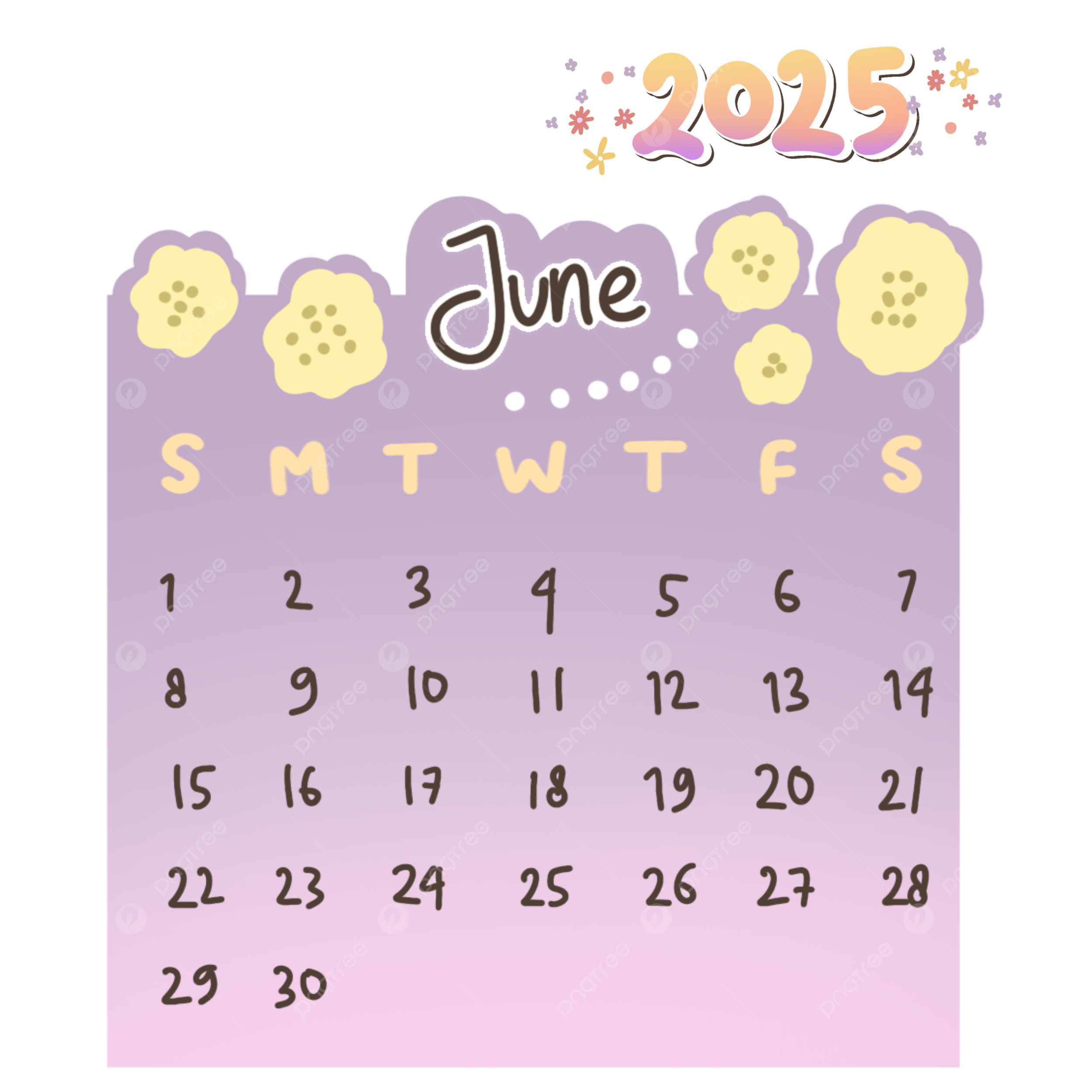 2025 June Calendar Monthly Cute Printable 2025 June June Calendar June Calendar 2025 PNG Transparent Clipart Image And PSD File For Free Download