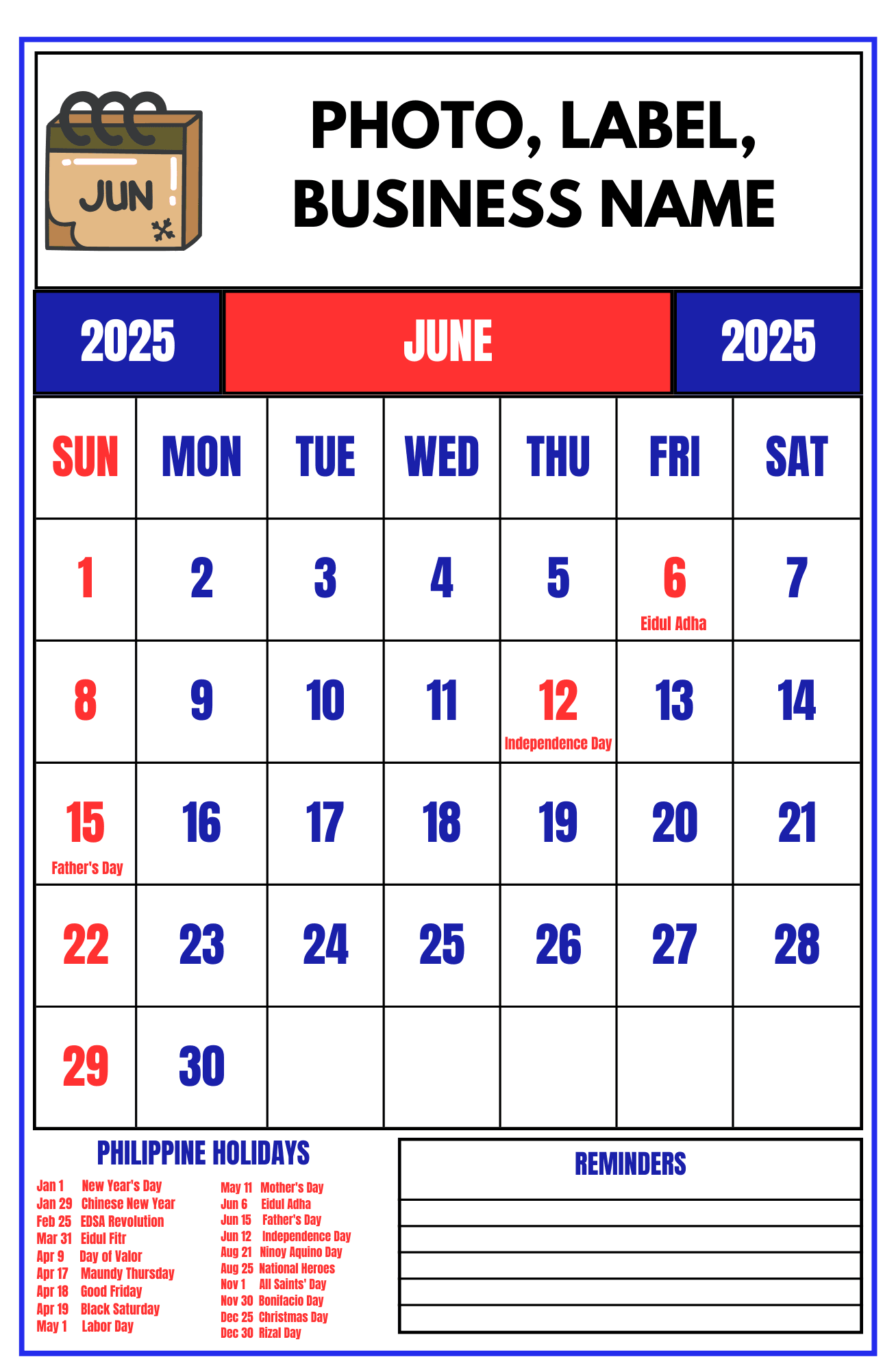 2025 WALL CALENDAR TEMPLATE 12 PAGES By Minerva dino13 Raket PH