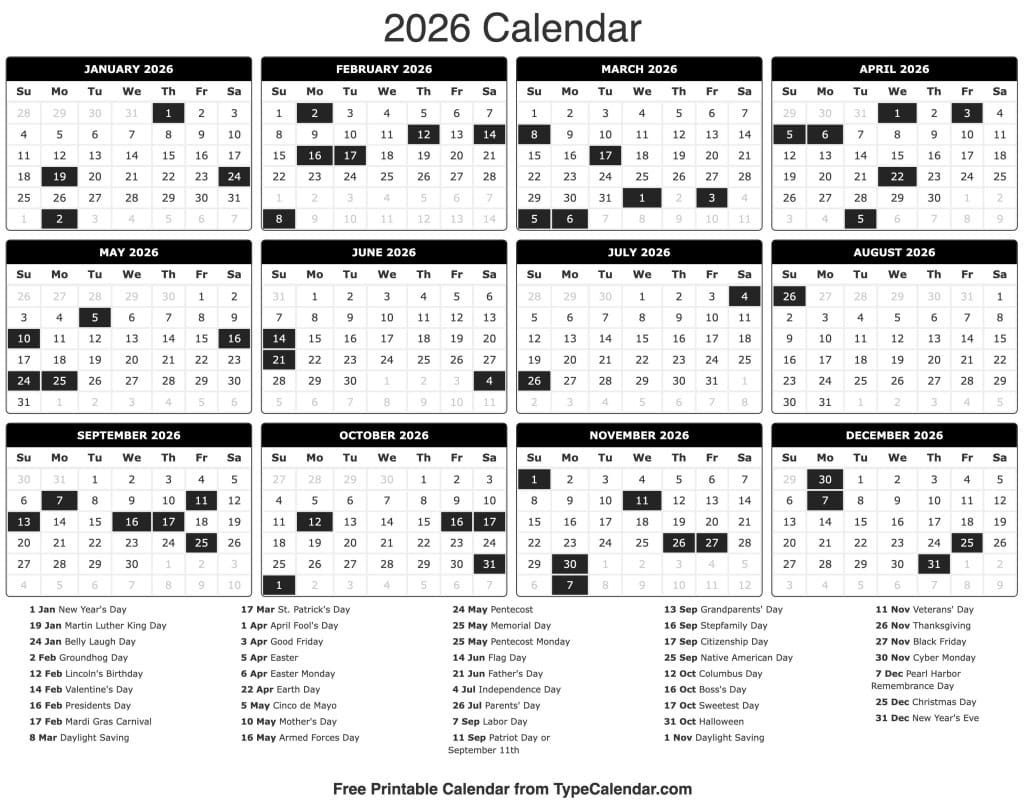 Grab Calendar March 2026