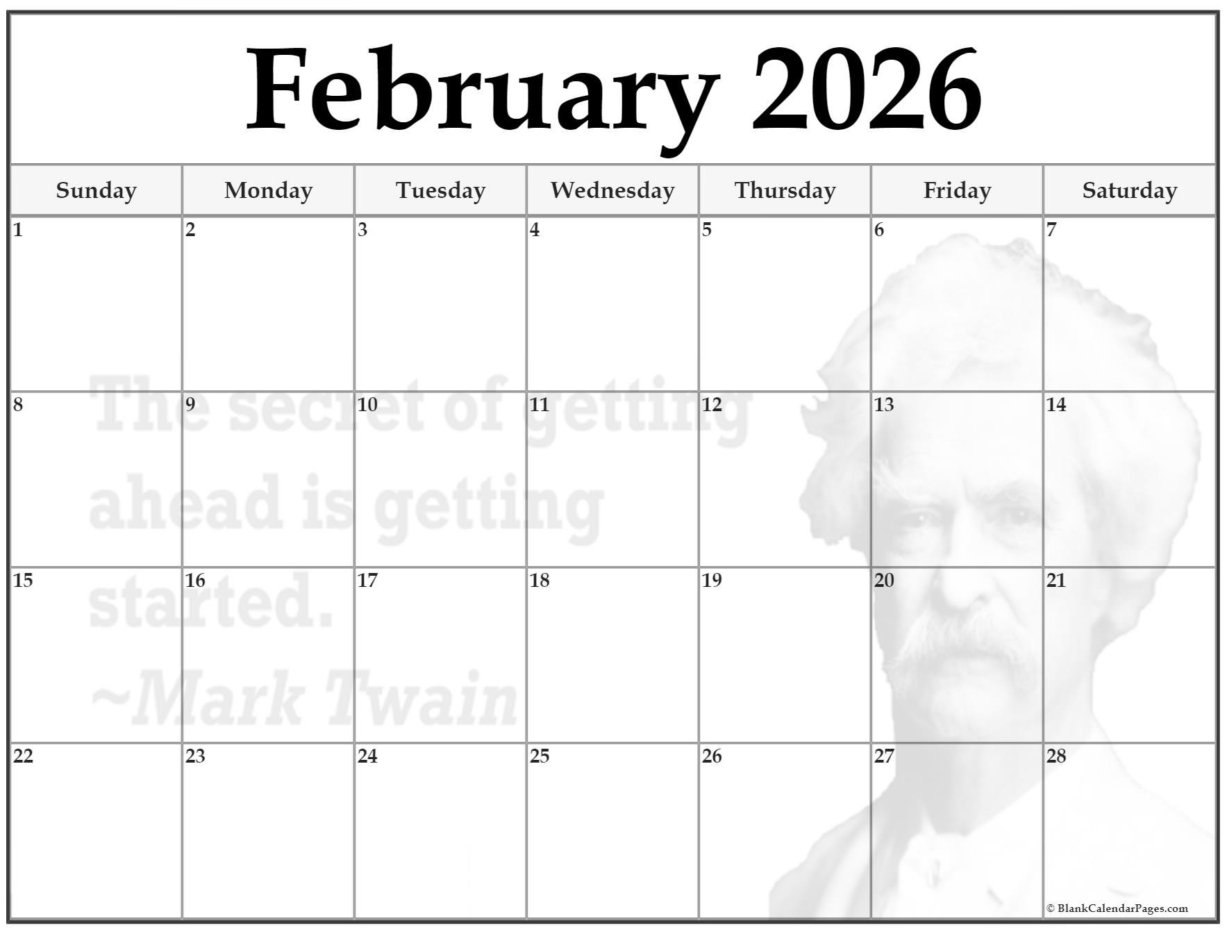 24 February 2026 Quote Calendars