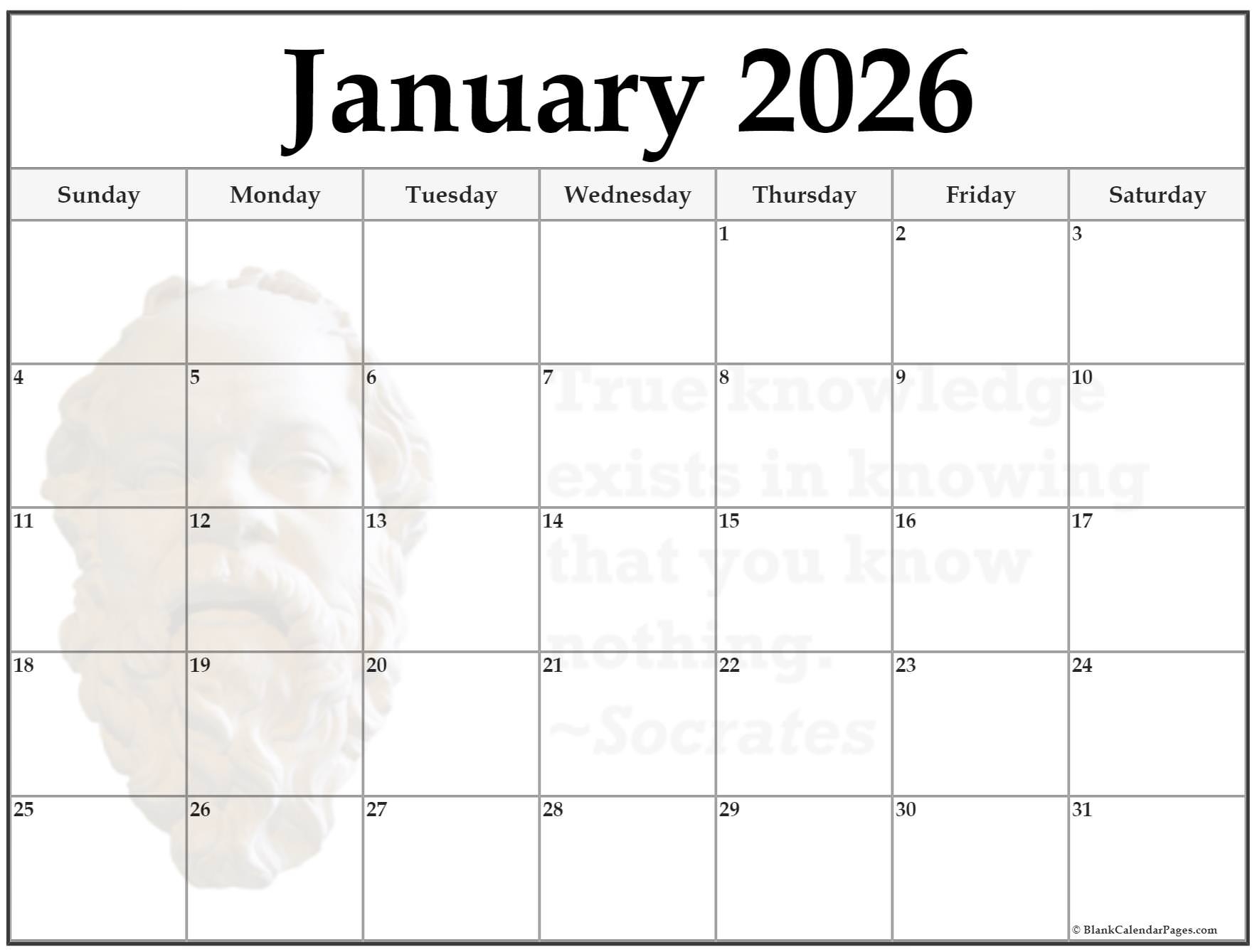 24 January 2026 Quote Calendars
