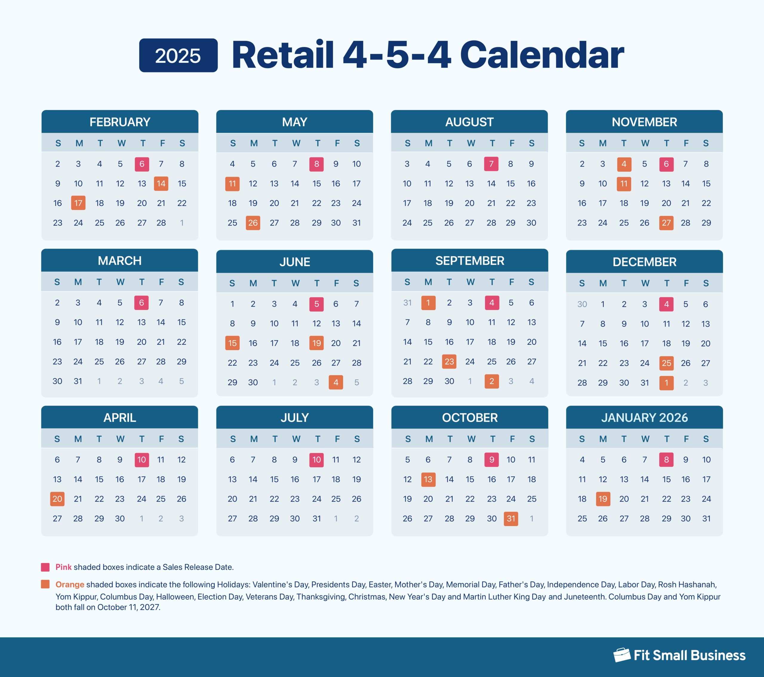 4-4-5 Calendar 2026 Starting In January