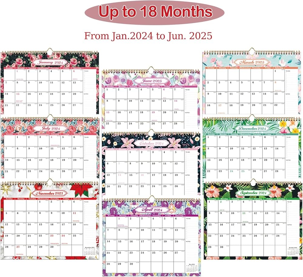 Aesthetic Calendar 2023 2025 Wall Calendar 20 Months From 