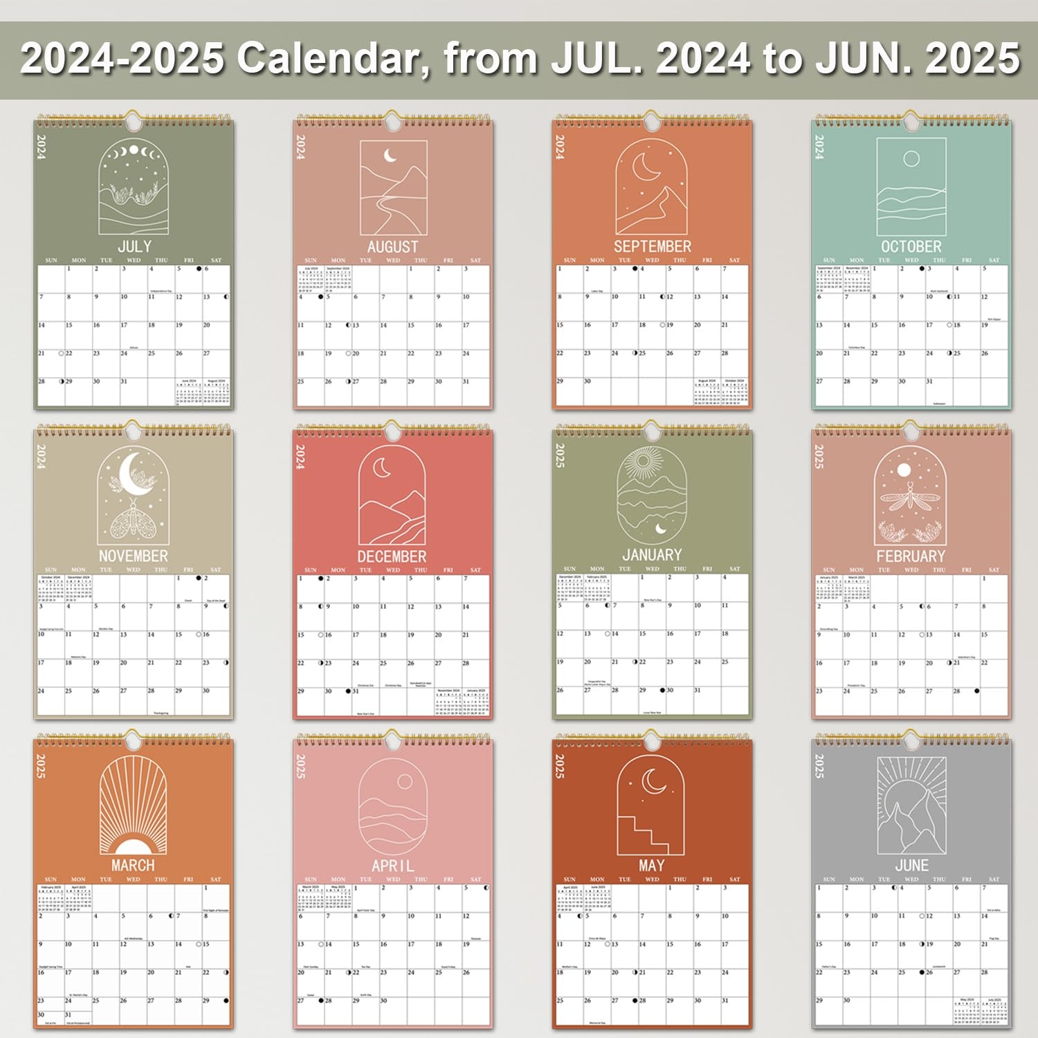 Amazon 2024 2025 Calendar Wall Calendar From Now To June 