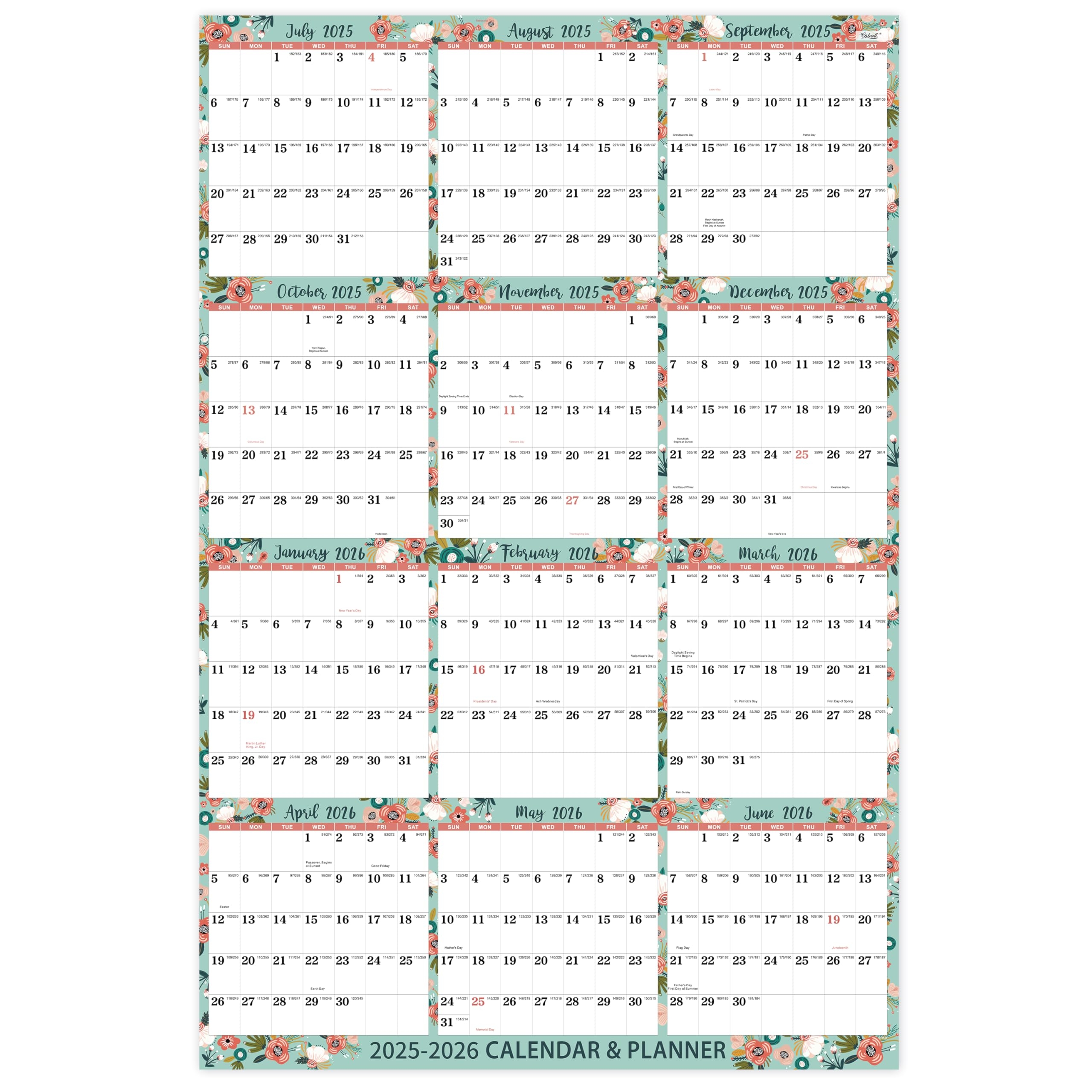 Amazon 2025 2026 Calendar Yearly 2025 2026 Wall Calendar July 2025 June 2026 22 4 x34 6 Paper Folded Wall Calendar 2025 2026 Large Wall Calendar 12 Month One Office Products