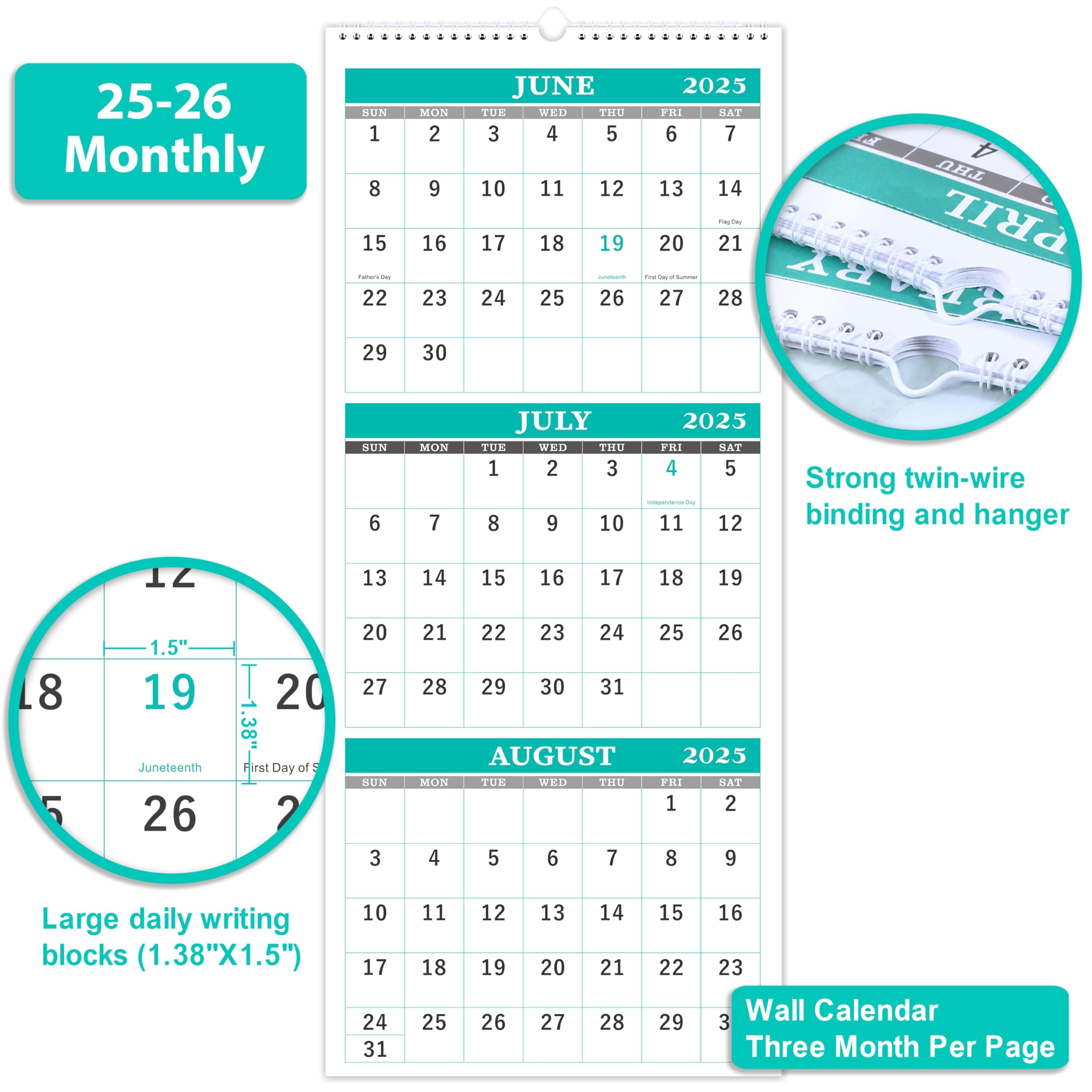 Amazon 2025 2026 Wall Calendar 2025 2026 Calendar From May 2025 Jun 2026 3 Month Display Calendar Folded In A Month 11 3
