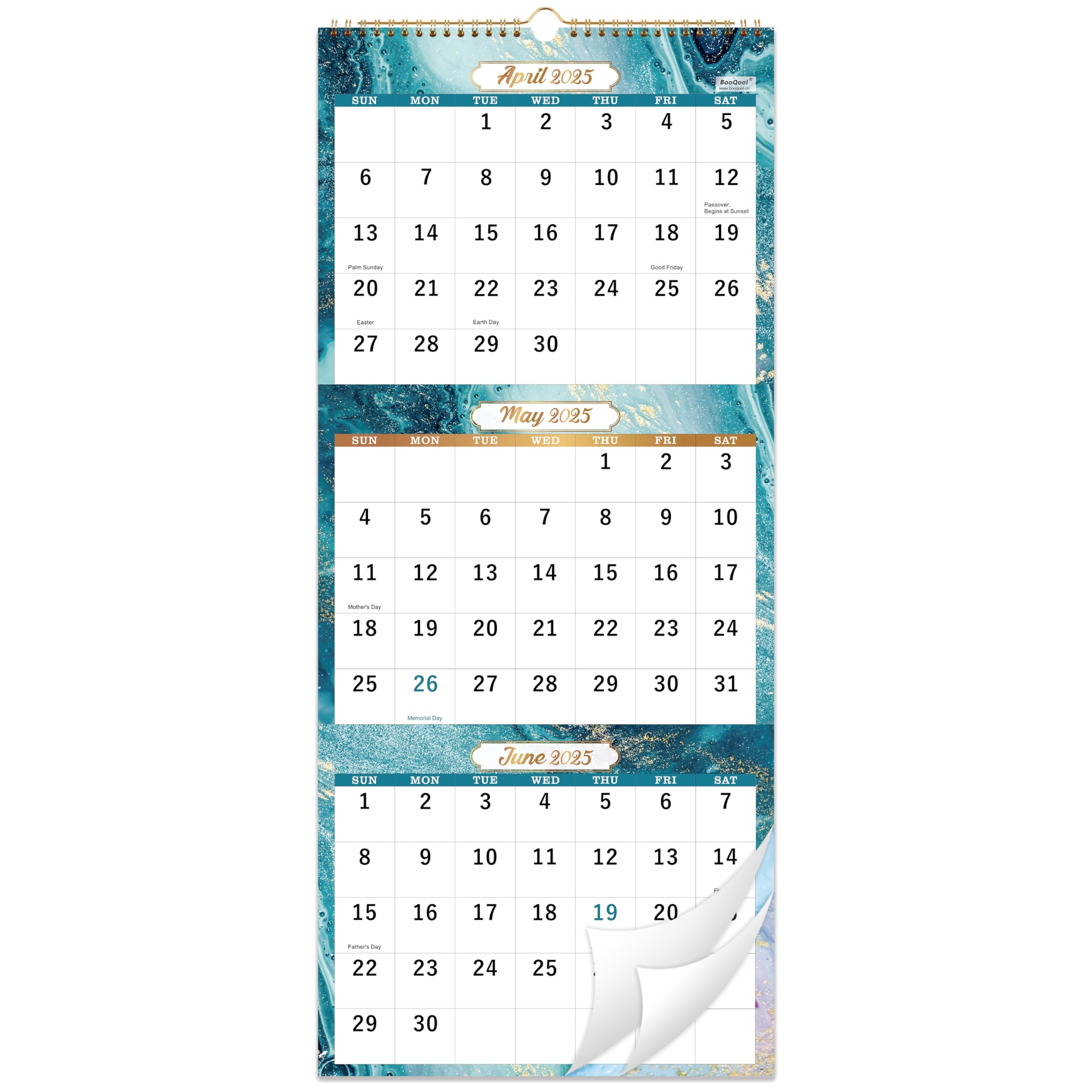 3 Month Calendar 2025 April May June