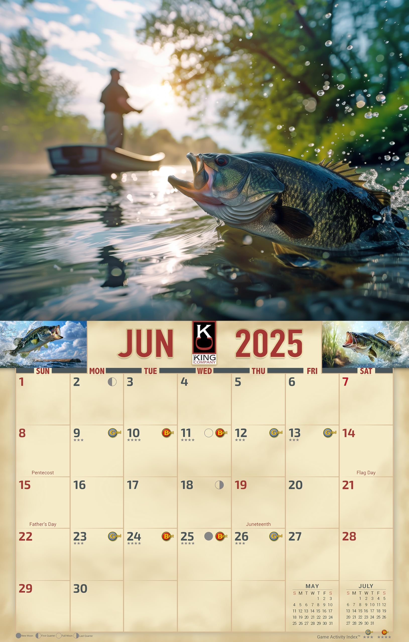 Amazon 2025 Bass Fishing Wall Calendar 16 Month X Large Size 14x22 Best Fishing Calendar By The KING Company Monster Calendars 2025 Bass Fishing Wall Calendar Office Products