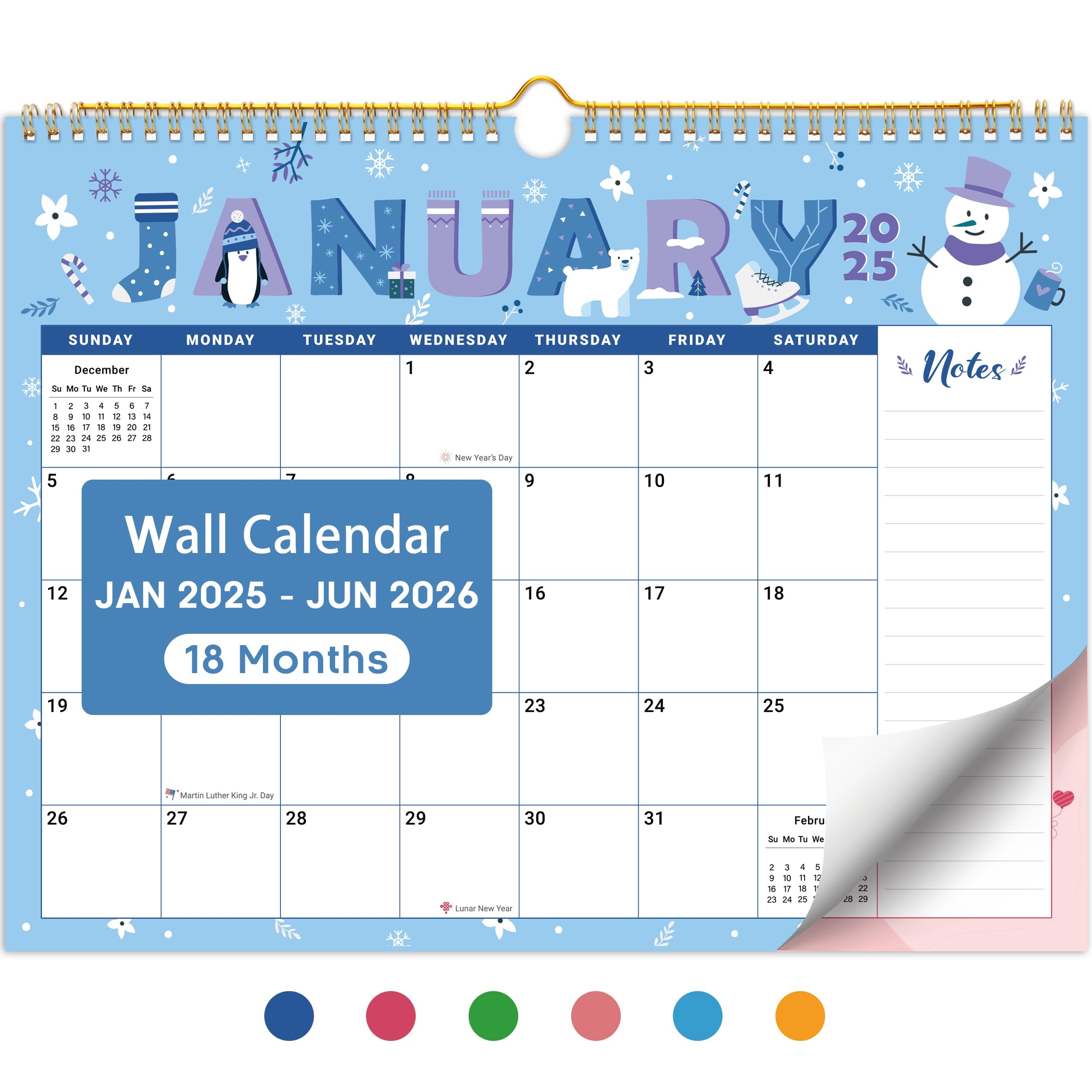 Amazon 2025 Wall Calendar 18 Monthly Wall Calendar From January 2025 June 2026 11 5