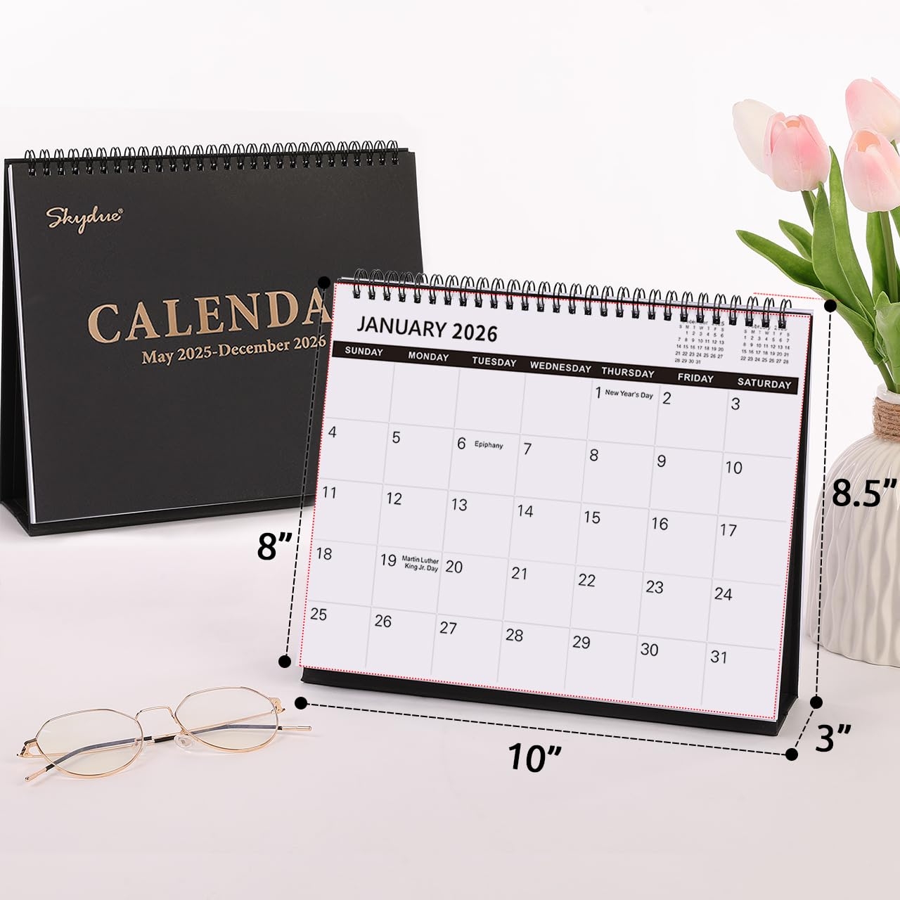 Amazon SKYDUE Desk Calendar 2025 2026 May 2025 To Dec 2026 20 Months Small Desk Calendar With Planner Stickers 10