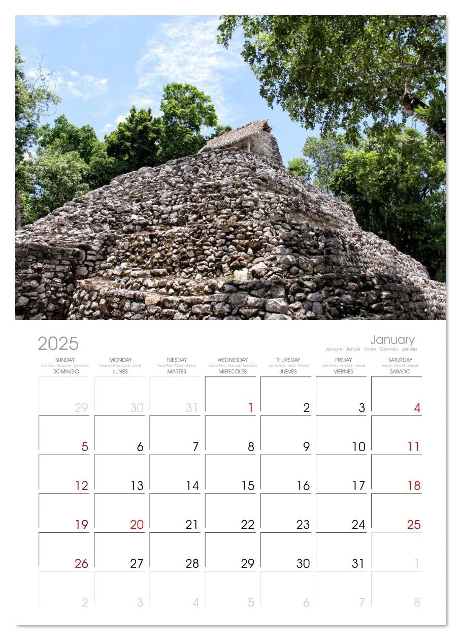 Amazon The Mayan Ruins Of Cob Monthly Wall Calendar 2025 16 5