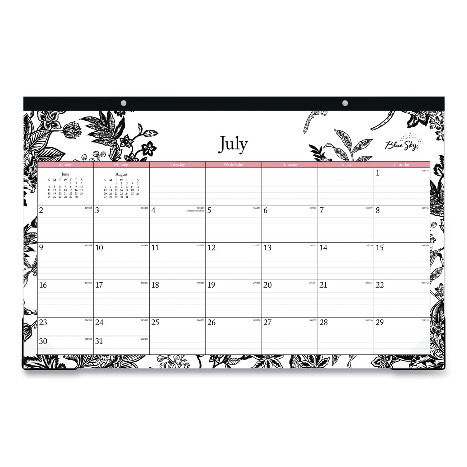 Analeis Academic Year Desk Pad Calendar Floral Artwork 17 X 11 