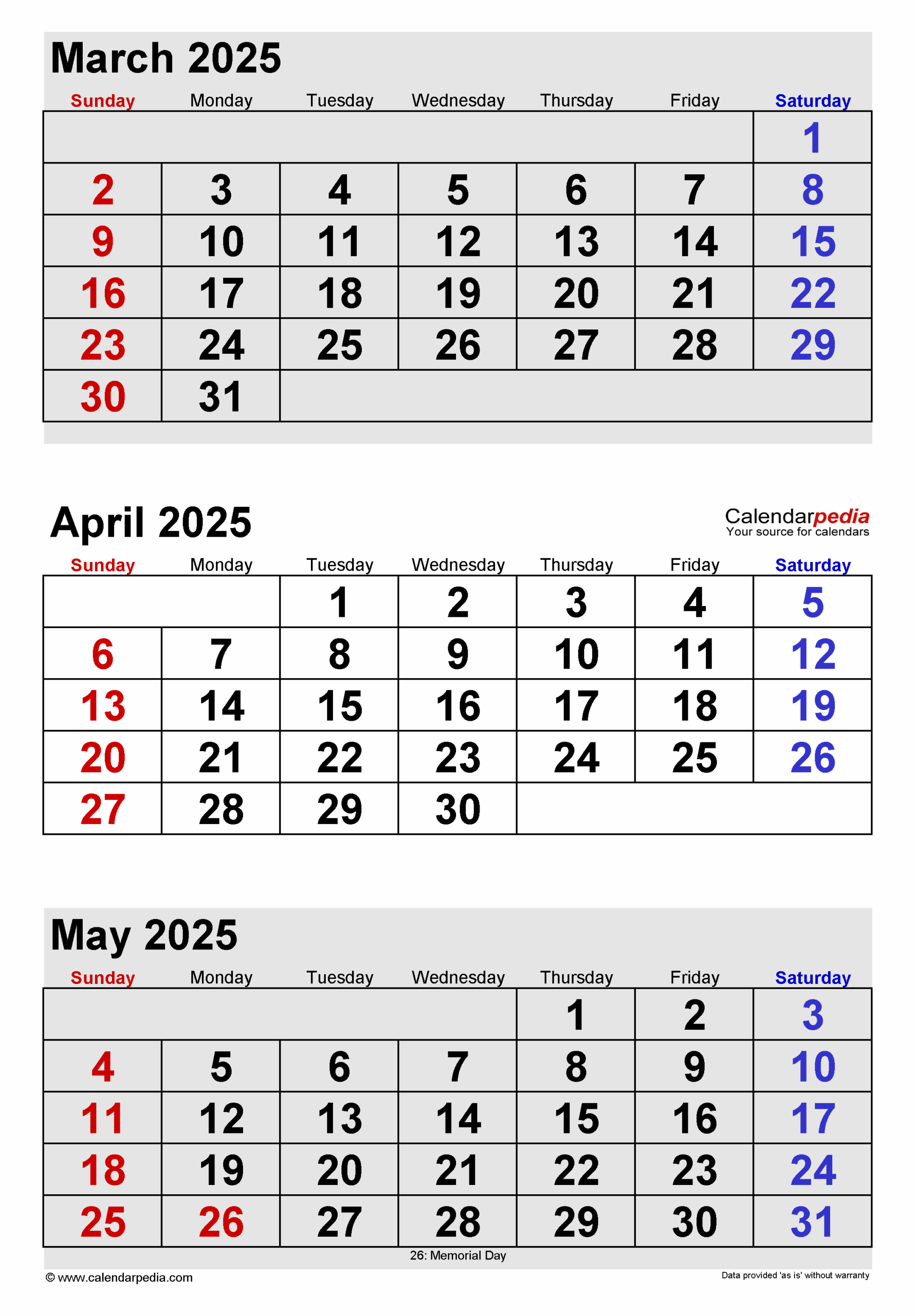 April 2025 Calendar Templates For PDF Excel And Word