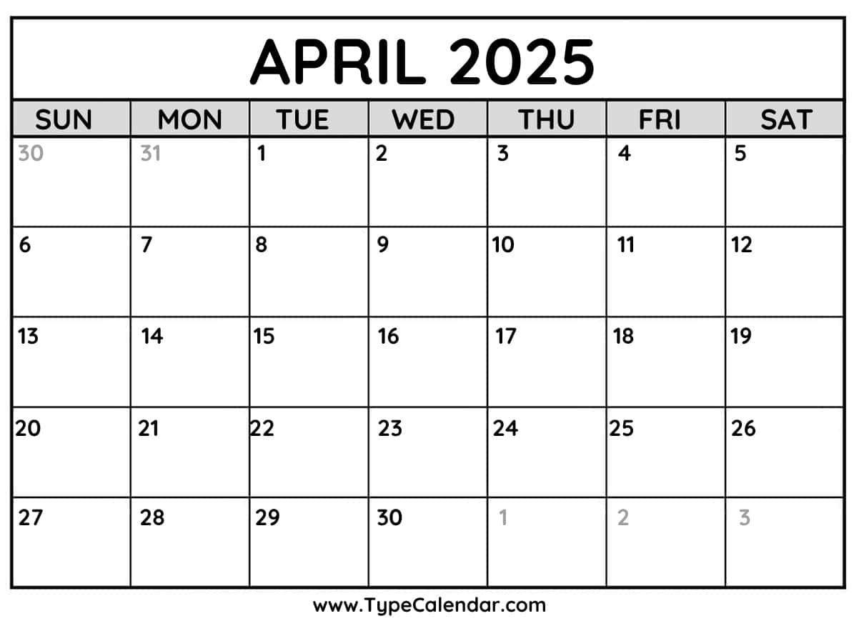 April 2025 Calendars Free Printable Templates