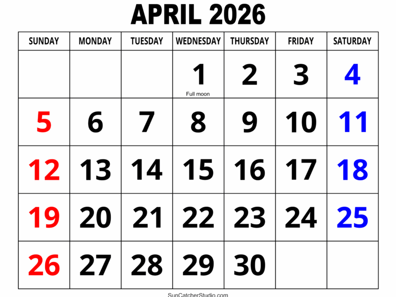 April 2026 Calendar Free Printable Free Printables Monograms Design Tools Patterns U0026 DIY Projects