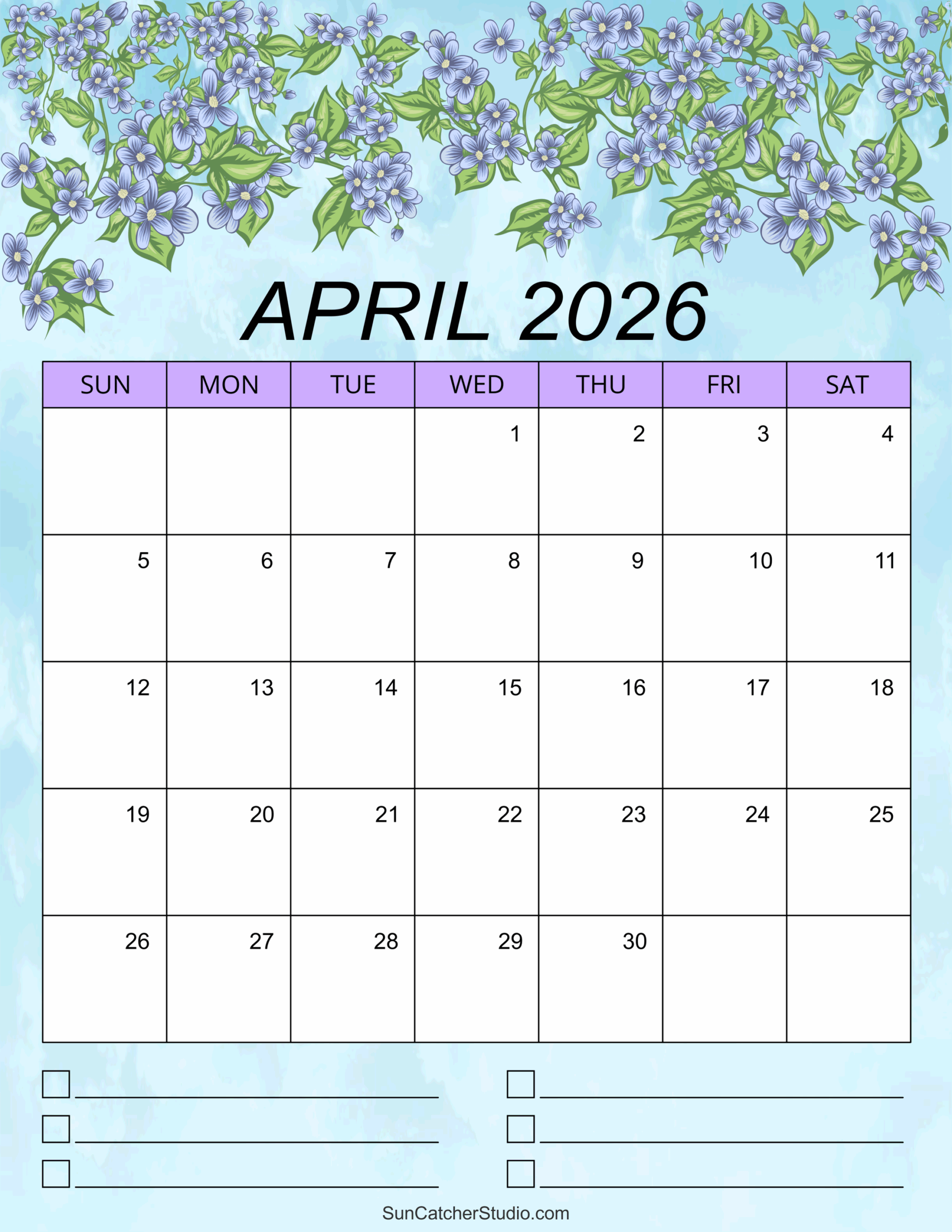 April 2026 Calendar Easter