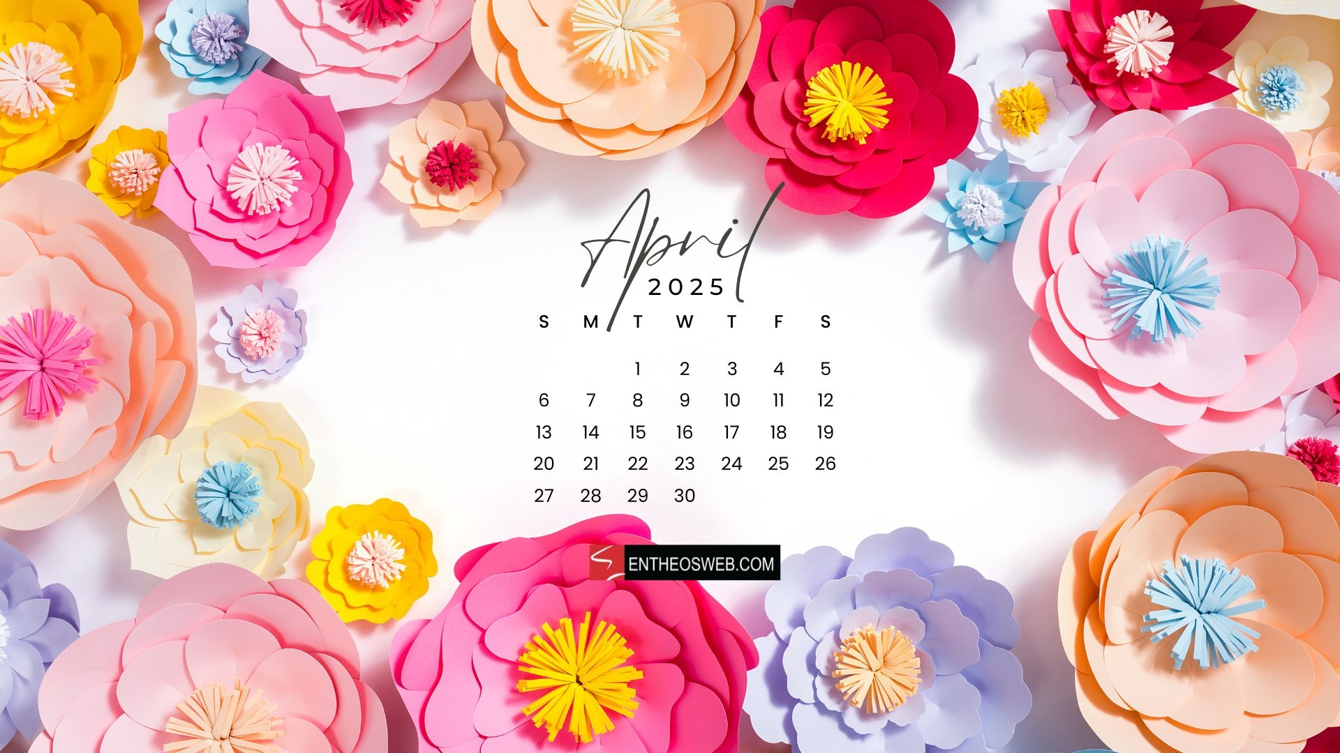 April Calendar Desktop Wallpaper 2026