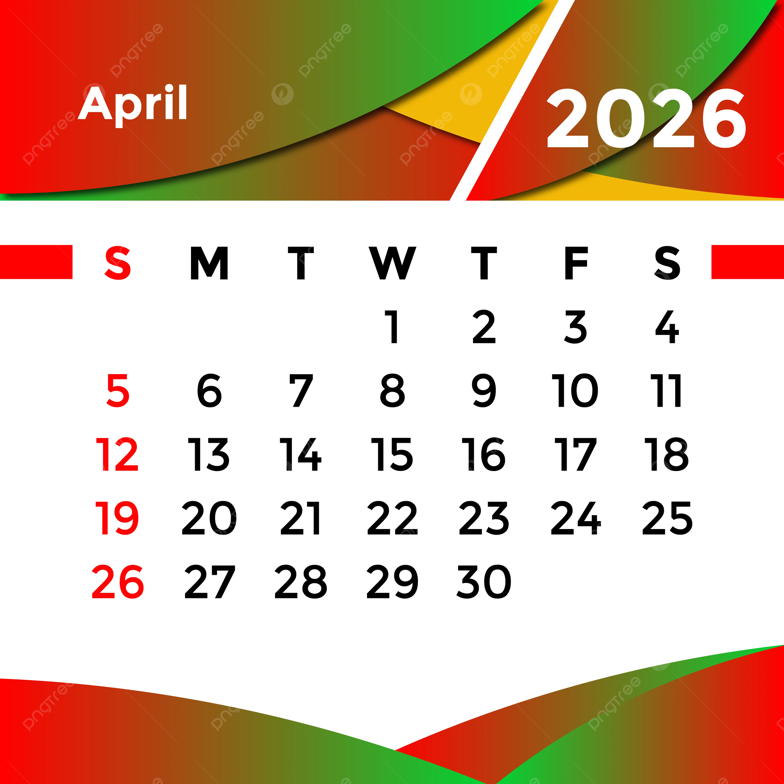 April 2026 Calender