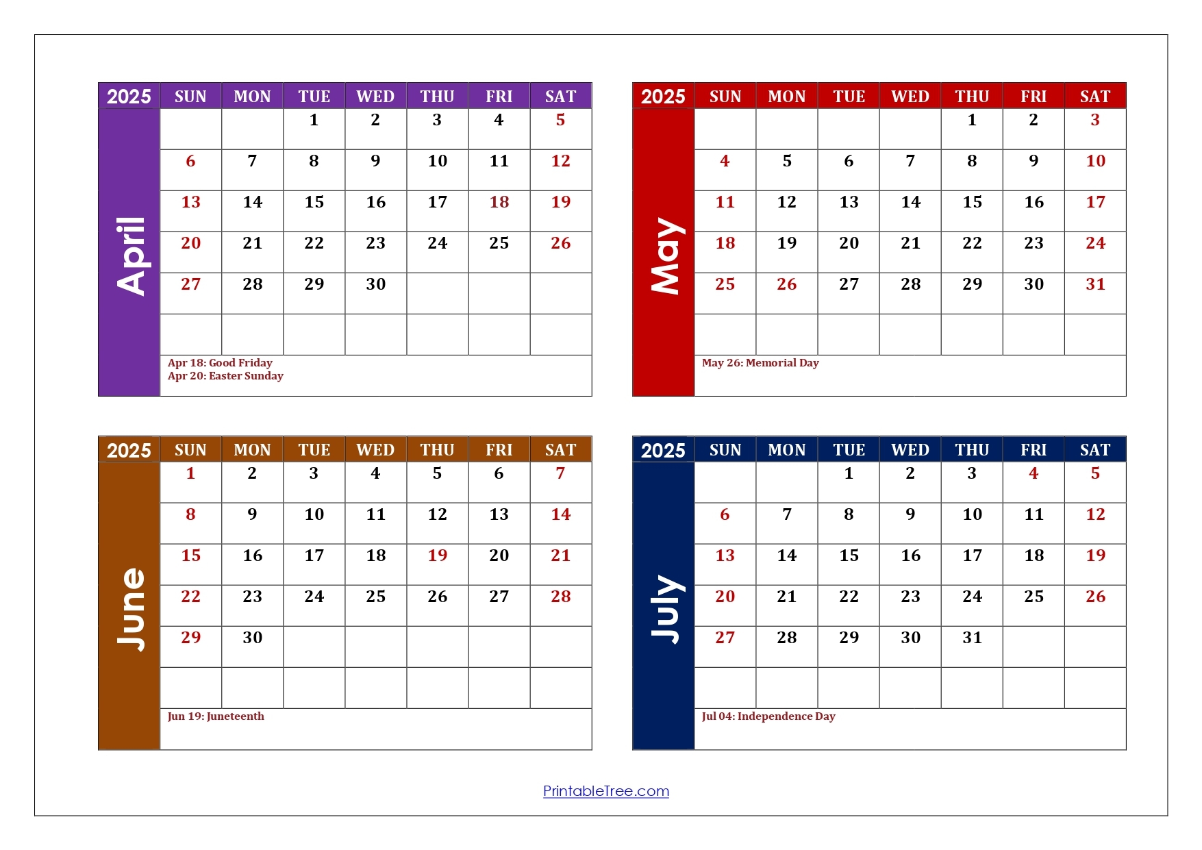 Calendar Template July 2023 To June 2025