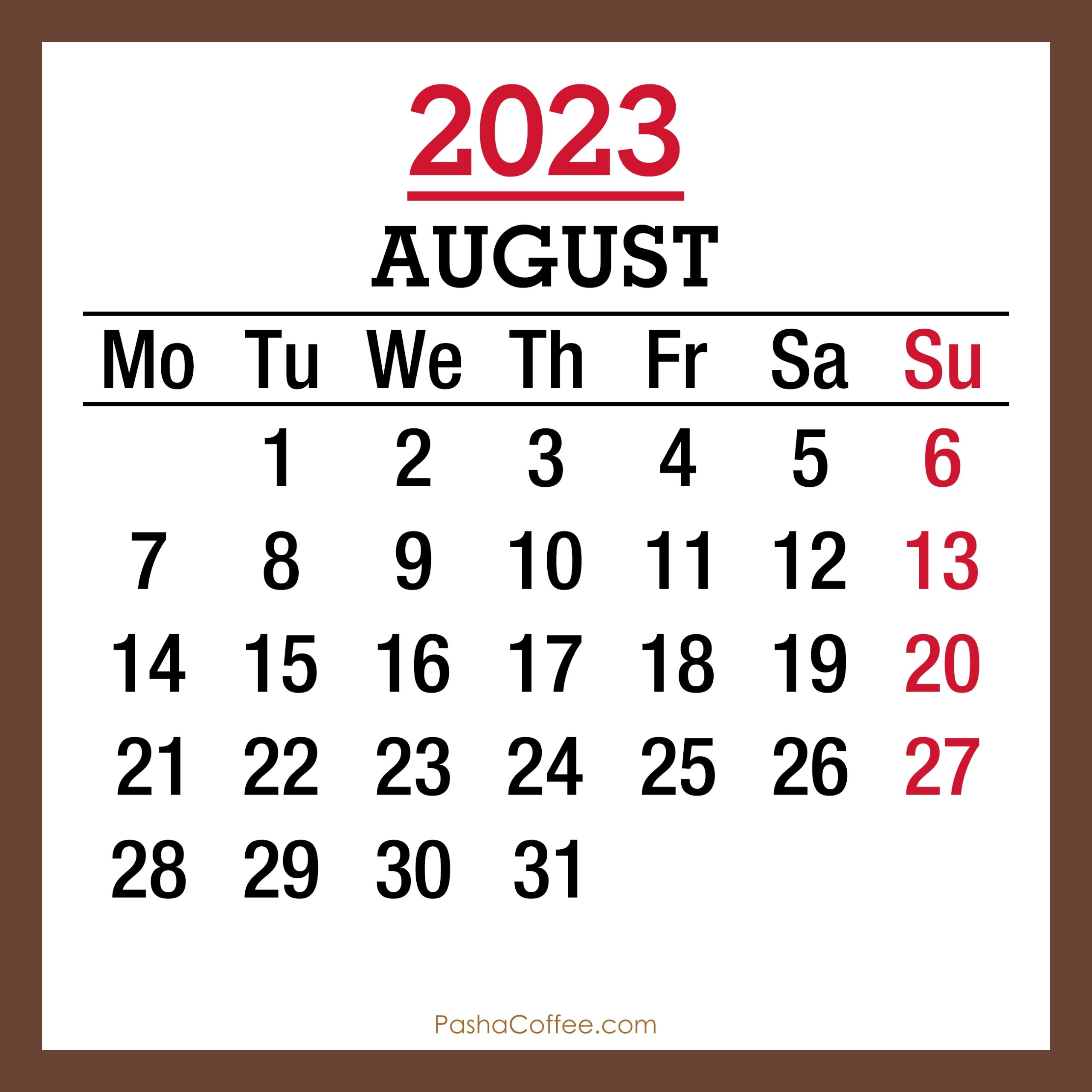Calendar August 2023-June 2025 Printable