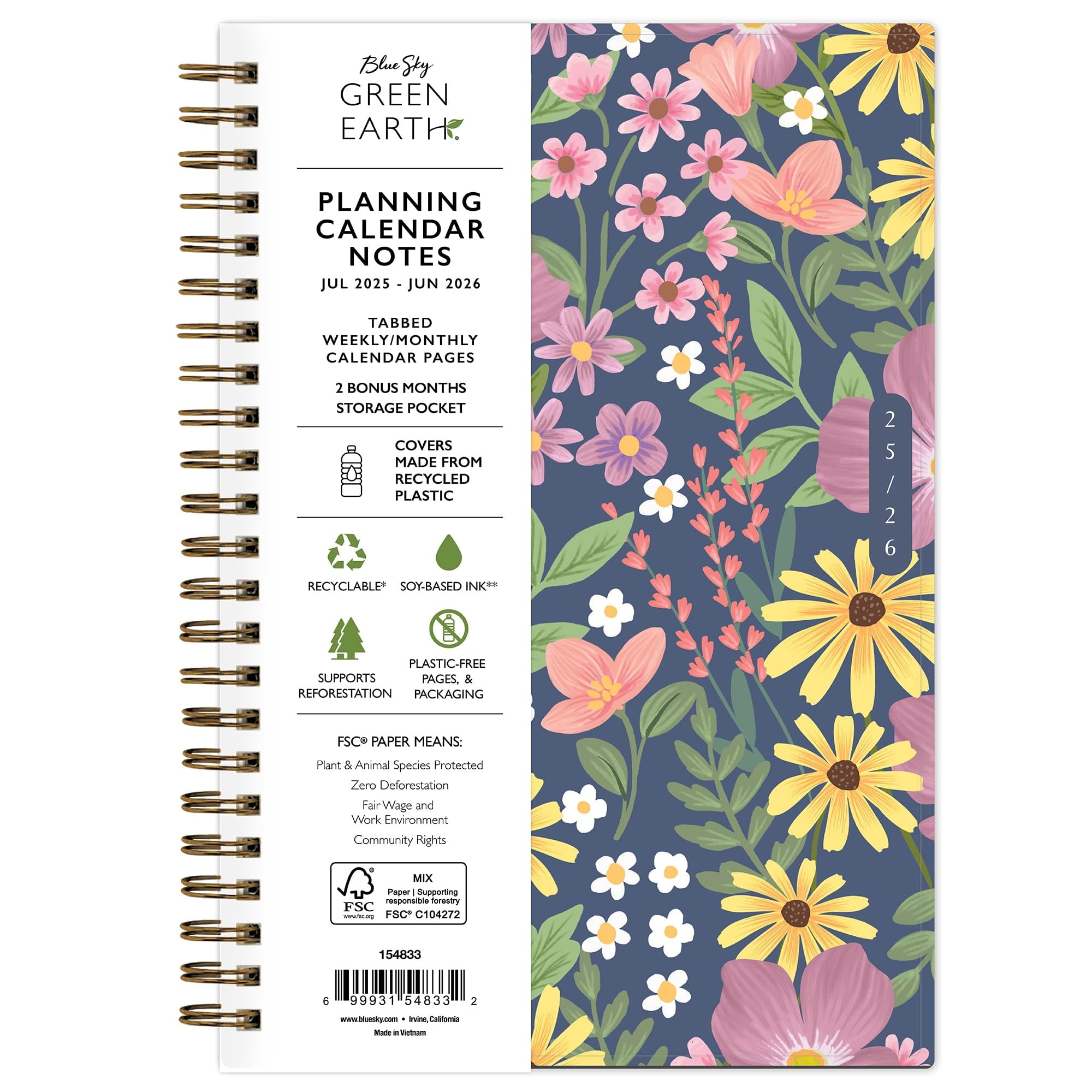 Blue Sky Sustainability 2025 2026 Weekly And Monthly Academic Year Planner Calendar July 2025 June 2026 5