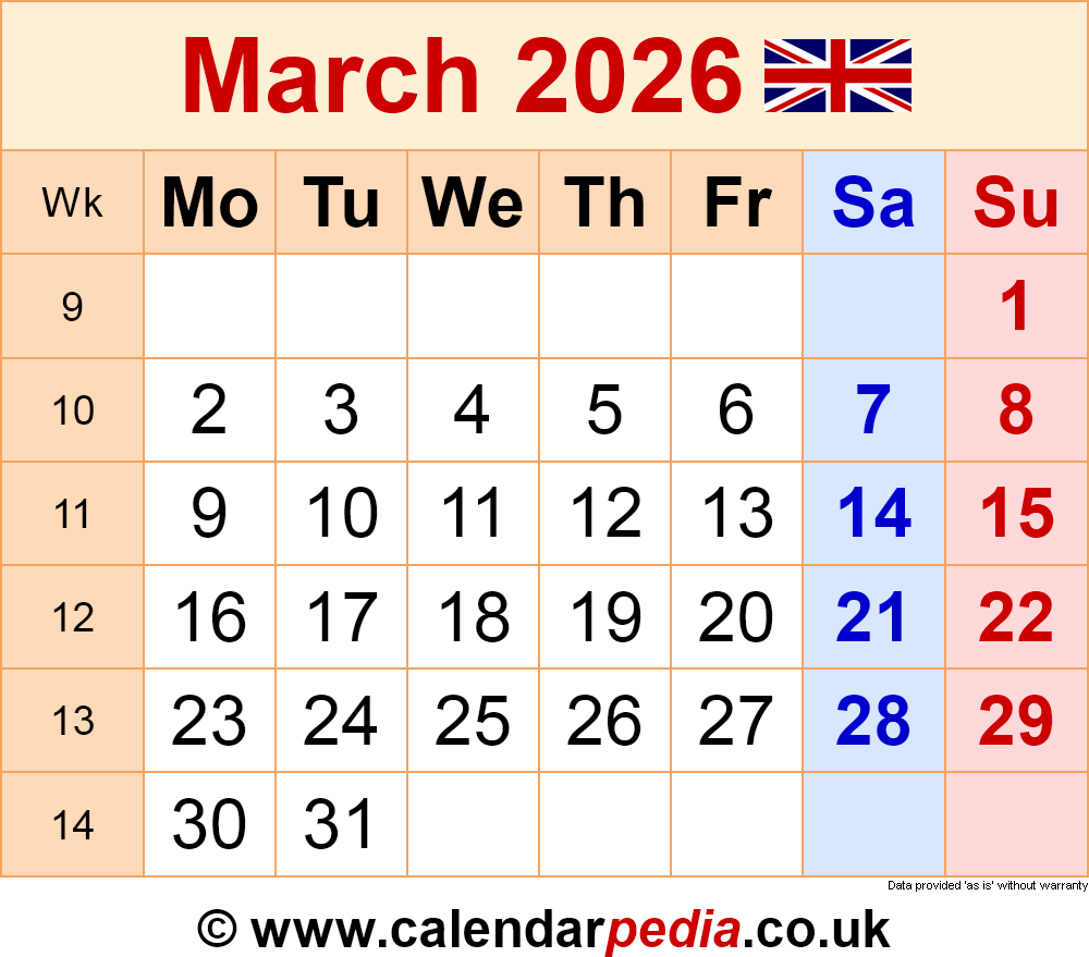 March 27 2026 Calendar