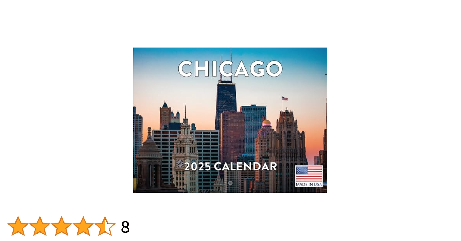 Chicago Calendar 2025 Monthly Wall Calender 12 Month American Made In The USA