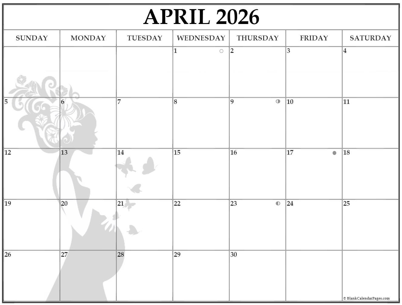 April Lunar Calendar 2026