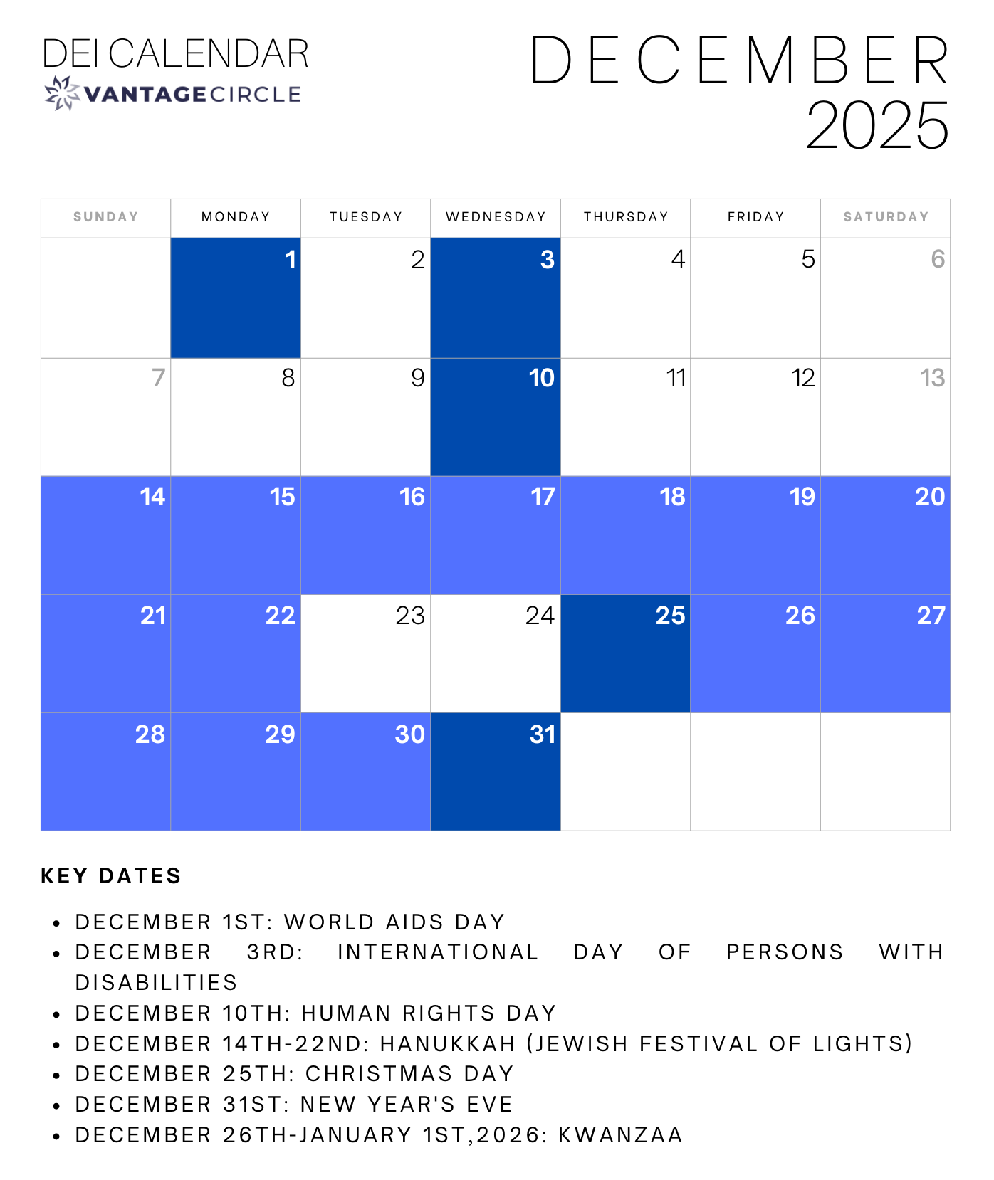 DEI Calendar 2025 Key Dates For Celebrating Diversity And Inclusion At Work