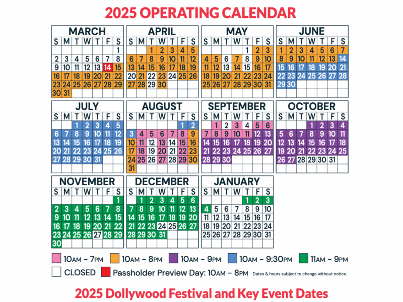 Dollywood s 2025 Operating Schedule And Events Calendar