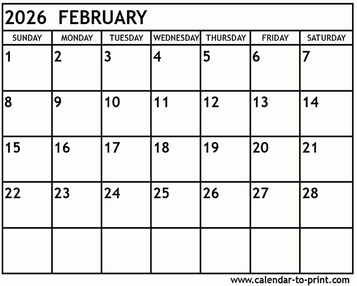 Feb And March 2026 Calendar