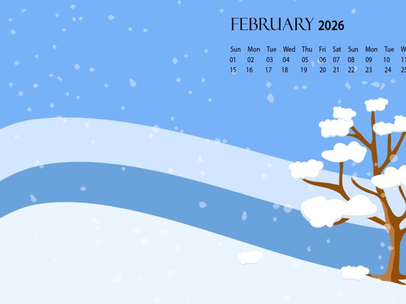 February 2026 Desktop Wallpaper Calendar CalendarLabs