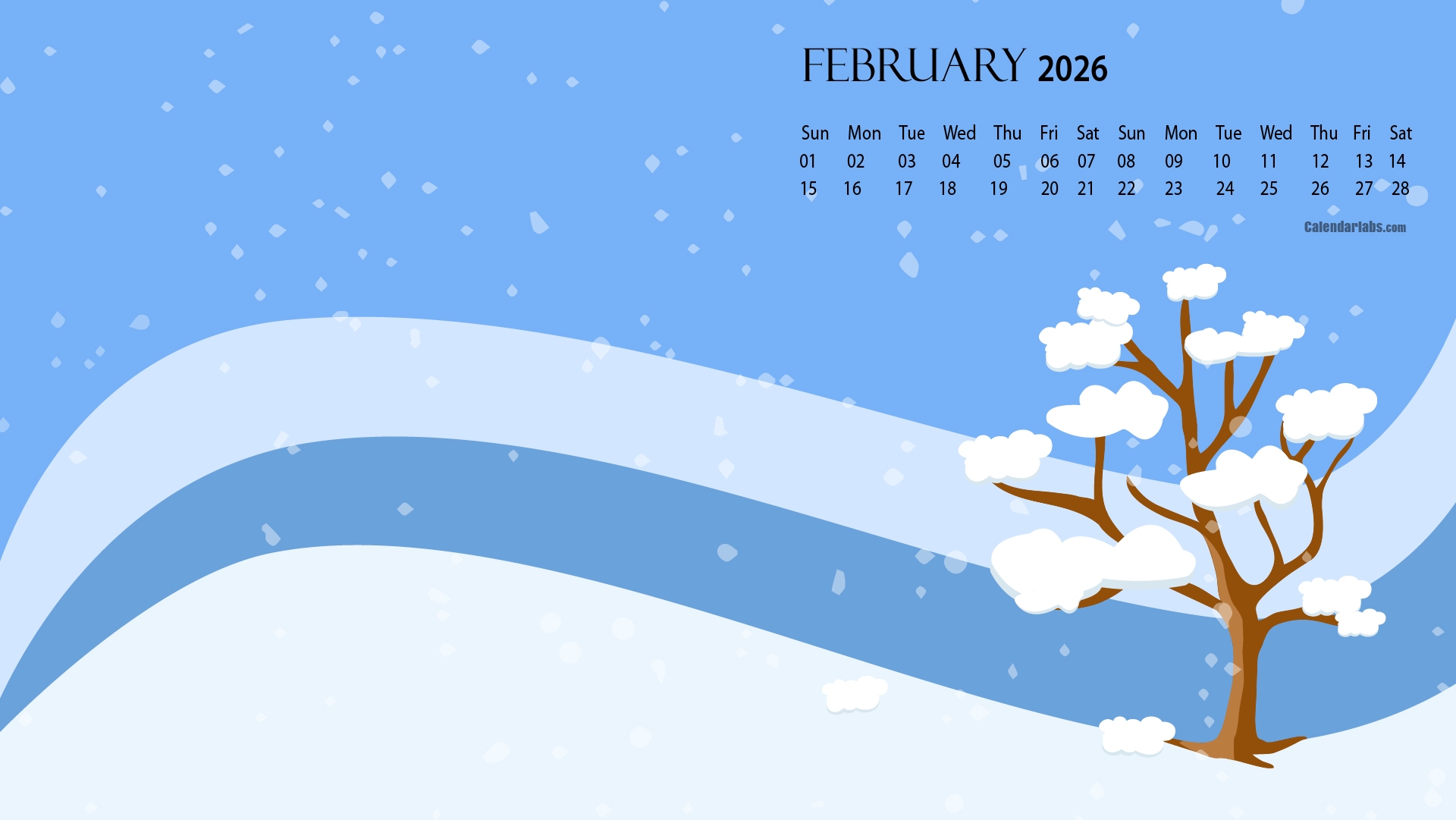 February 2026 Desktop Wallpaper Calendar CalendarLabs