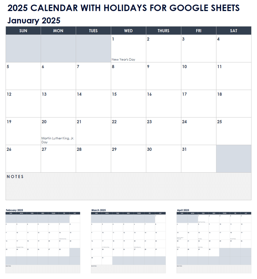 Free Google Sheets Monthly Calendar Templates Smartsheet