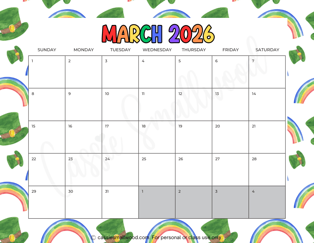 2026 March Calendar