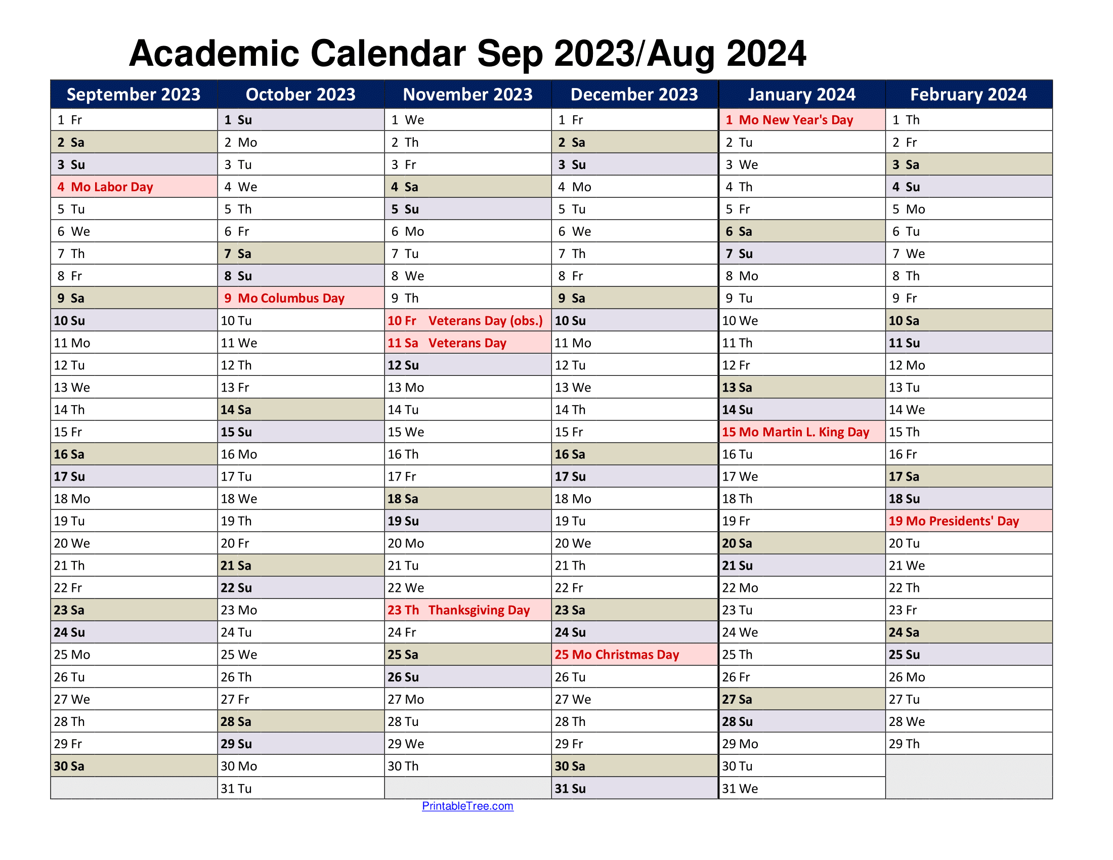 Free Printable Academic Calendar 2024 To 2025 Templates Printable Tree