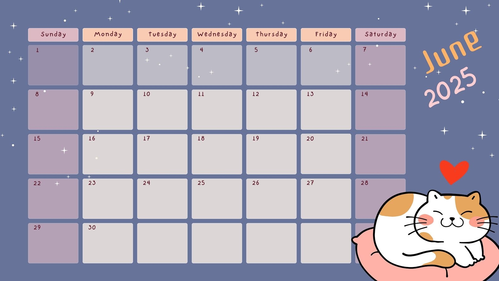 Free Printable Custom June 2025 Calendar Templates Canva