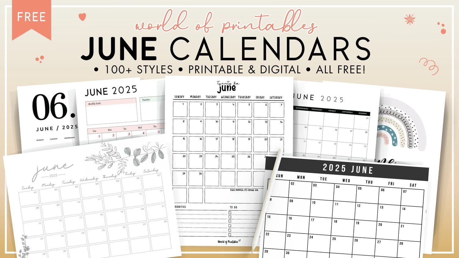 Free Printable June 2025 Calendars 100 Best