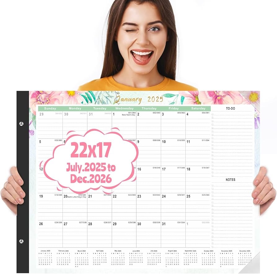 Gannyfer Desk Calendar 2025 2026 18 Month Large Calendar July 2025 Dec 2026 22