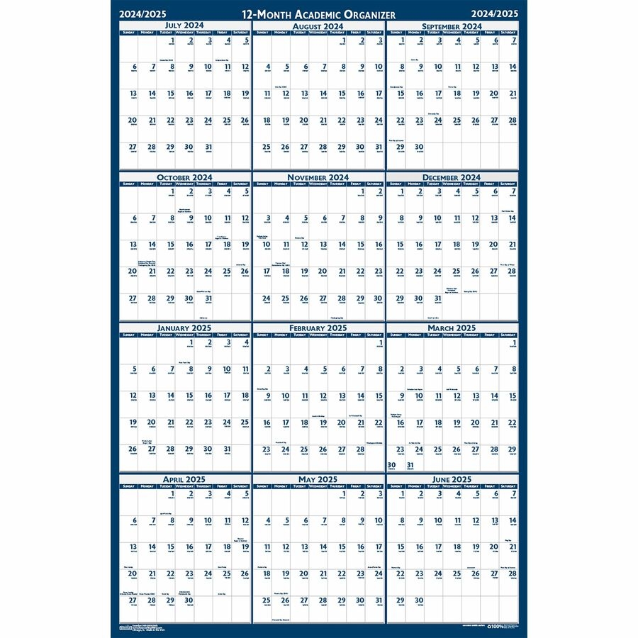 July 2025 Through June 2026 Calendar