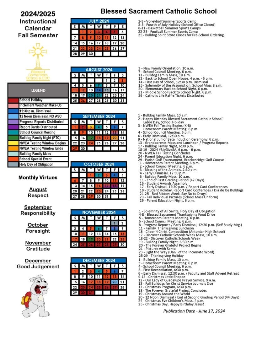 June Catholic Calendar 2025