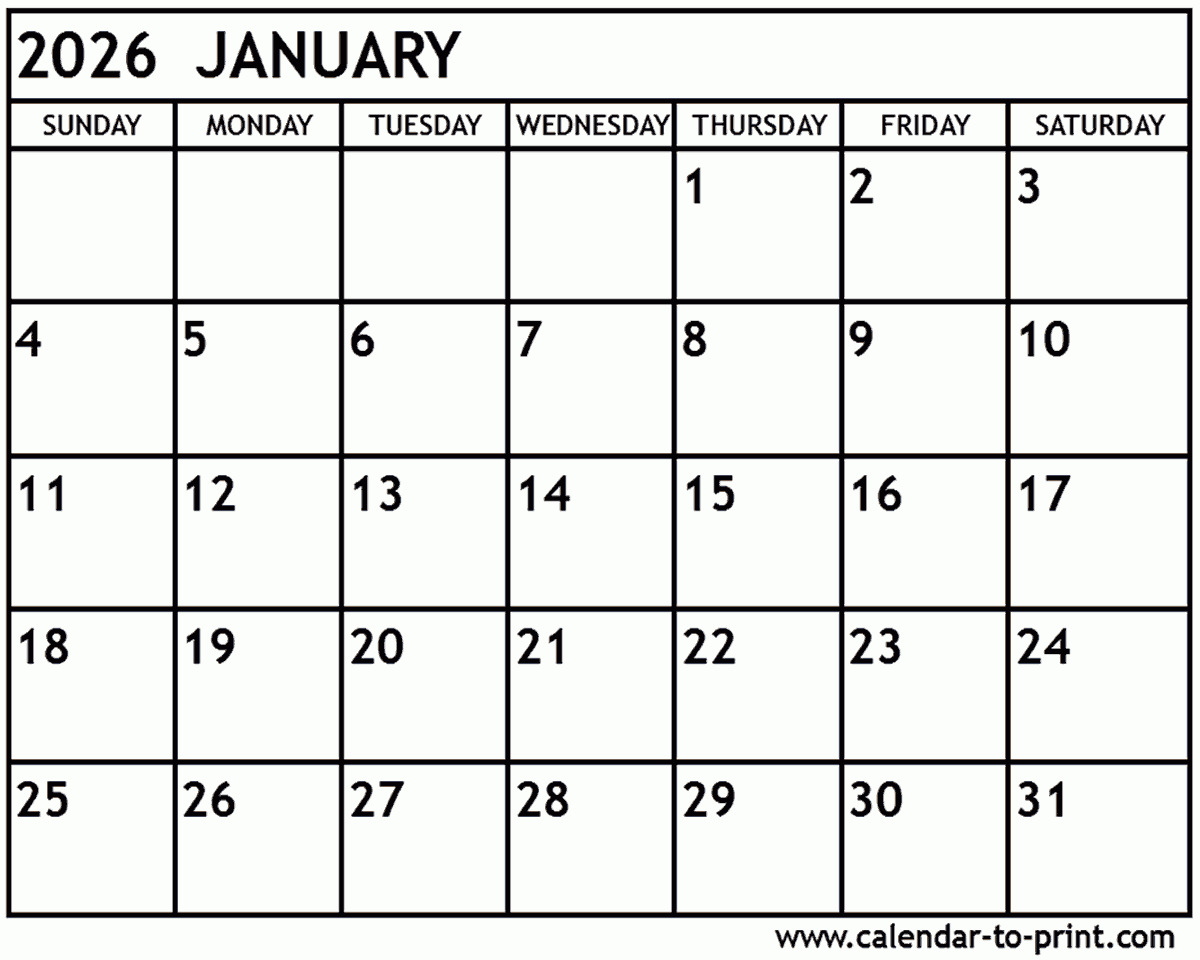 January And February 2026 Calendar