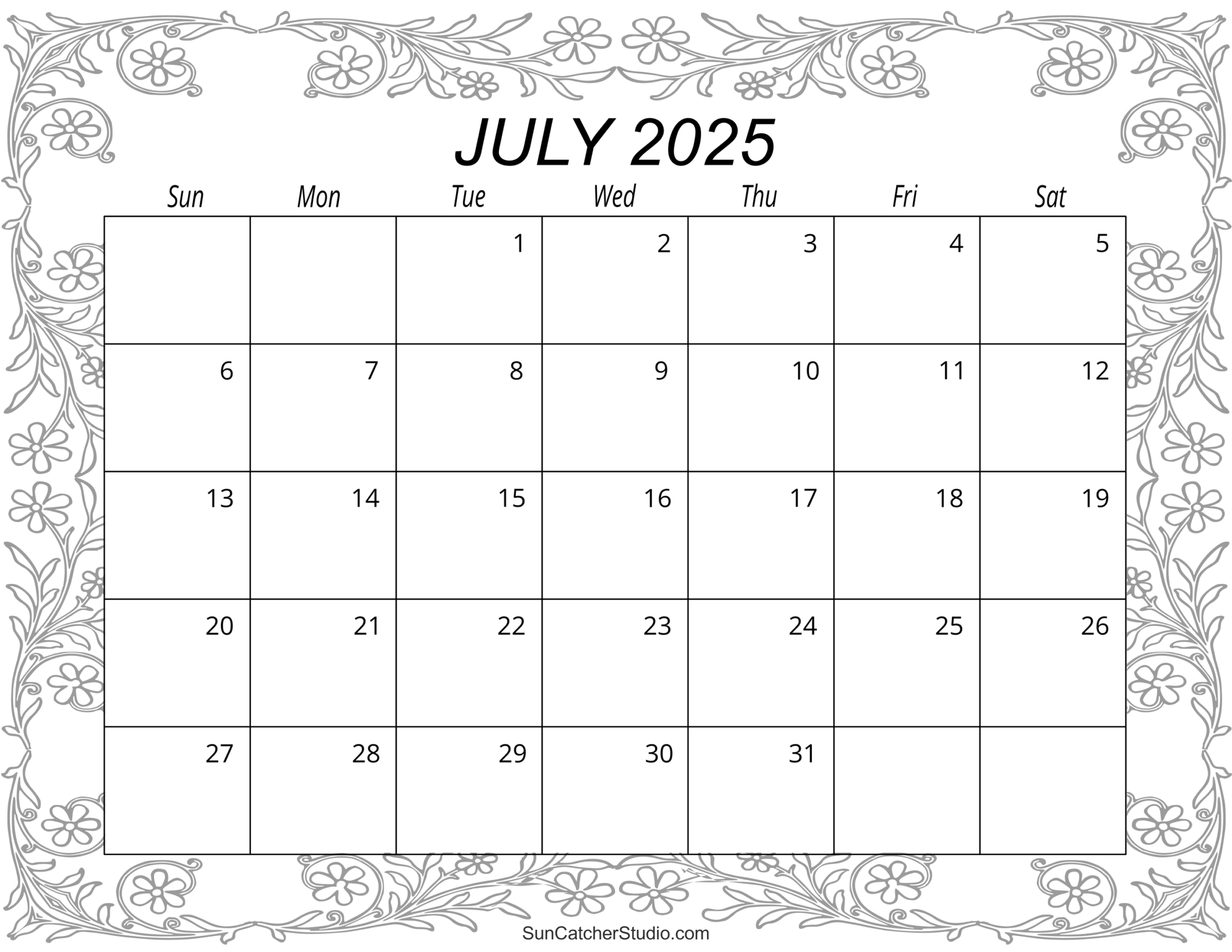 Free Printable Calendar July 2023 June 2025